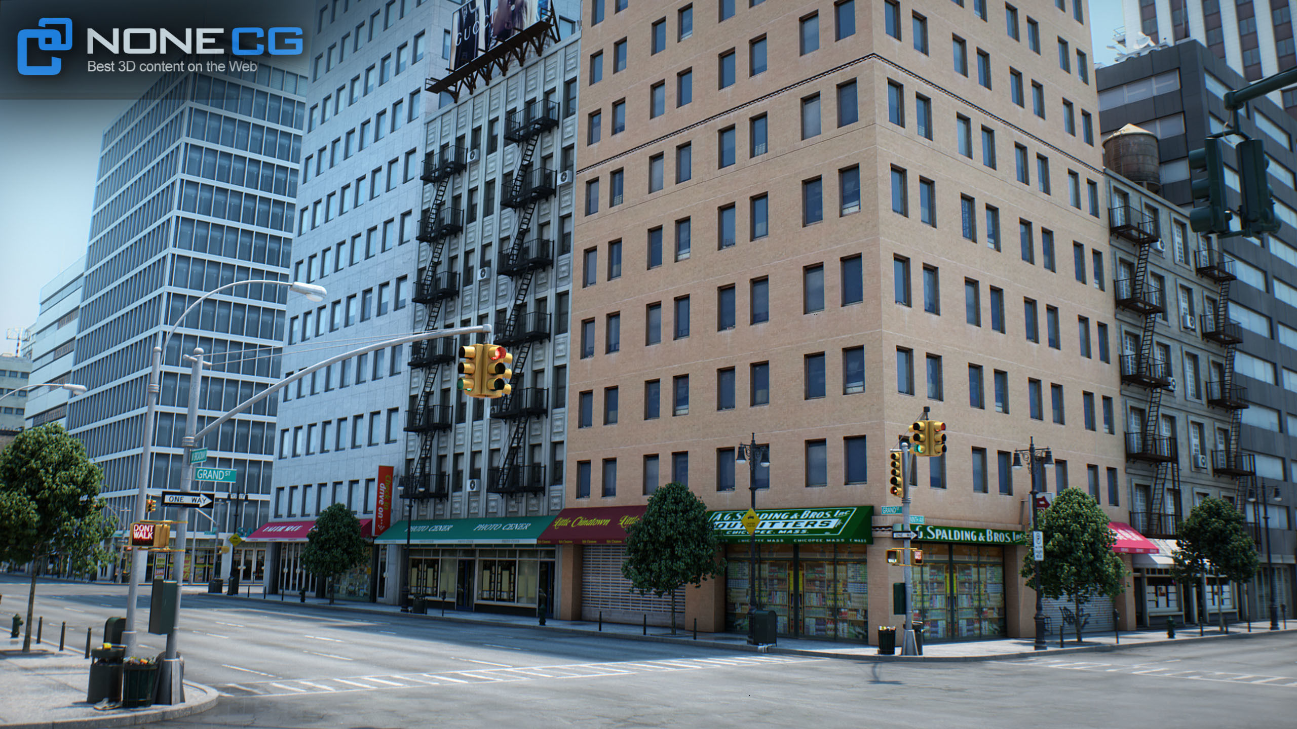 NYC - 4 Blocks - 37 Buildings V2 Low-poly 3D model_44