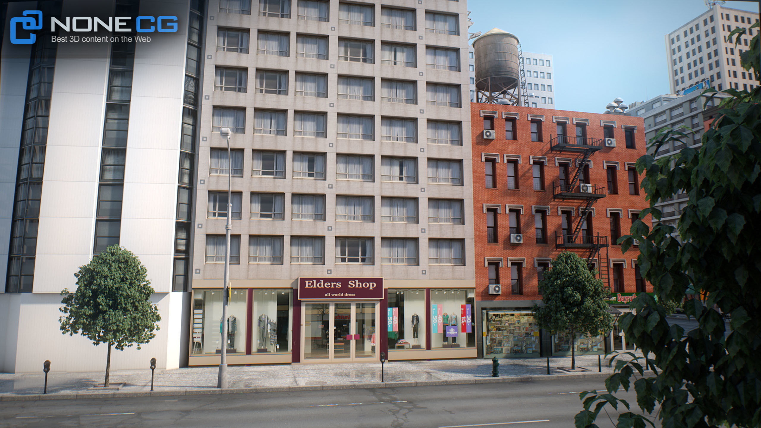 NYC - 4 Blocks - 37 Buildings V2 Low-poly 3D model_22