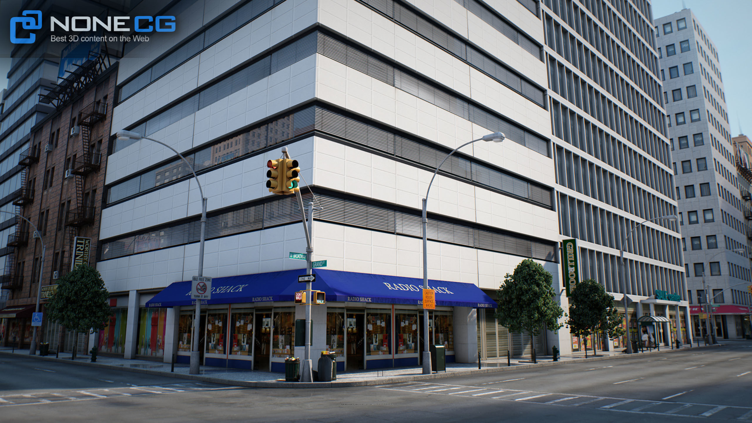 NYC - 4 Blocks - 37 Buildings V2 Low-poly 3D model_38