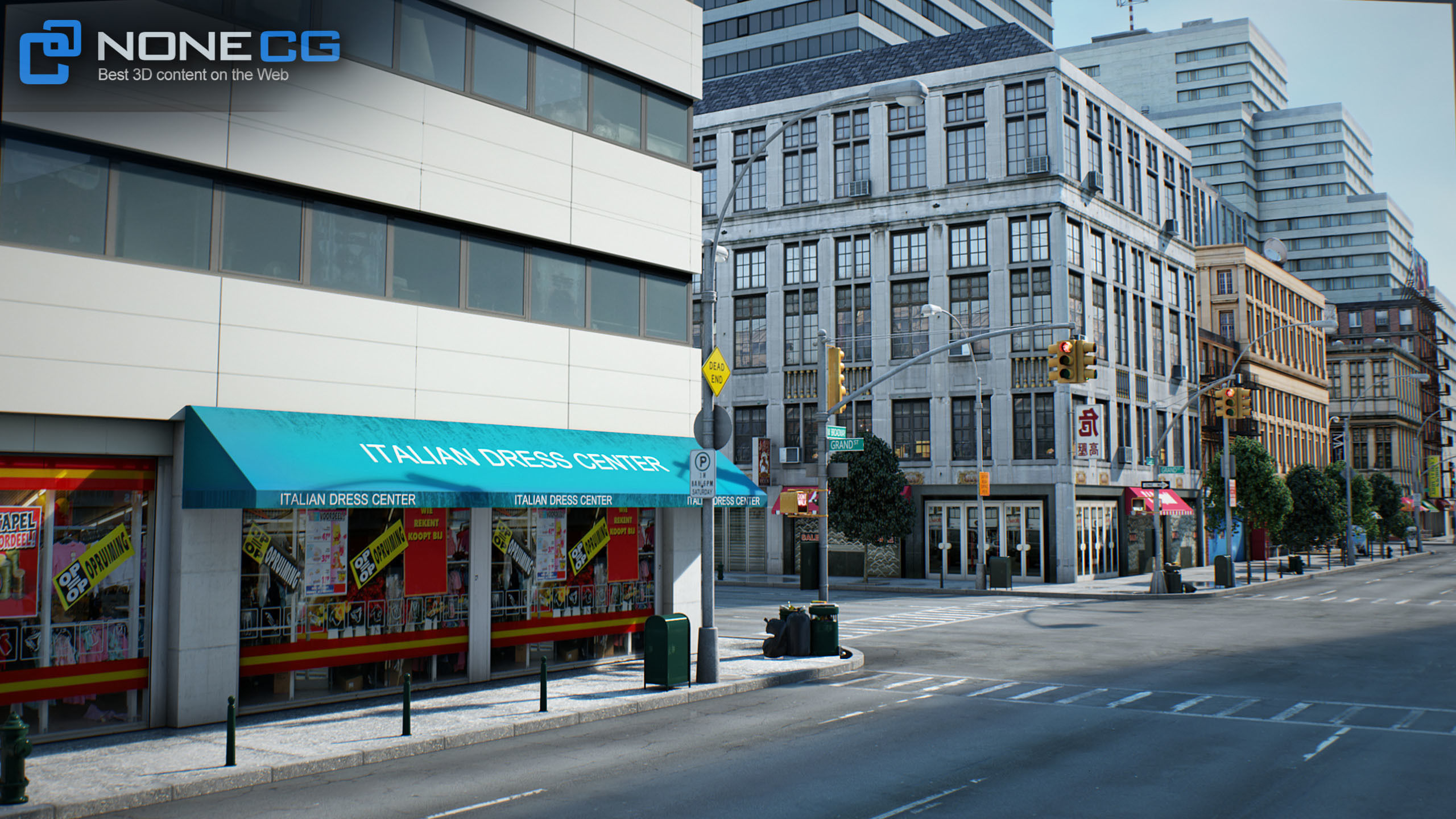 NYC - 4 Blocks - 37 Buildings V2 Low-poly 3D model_20