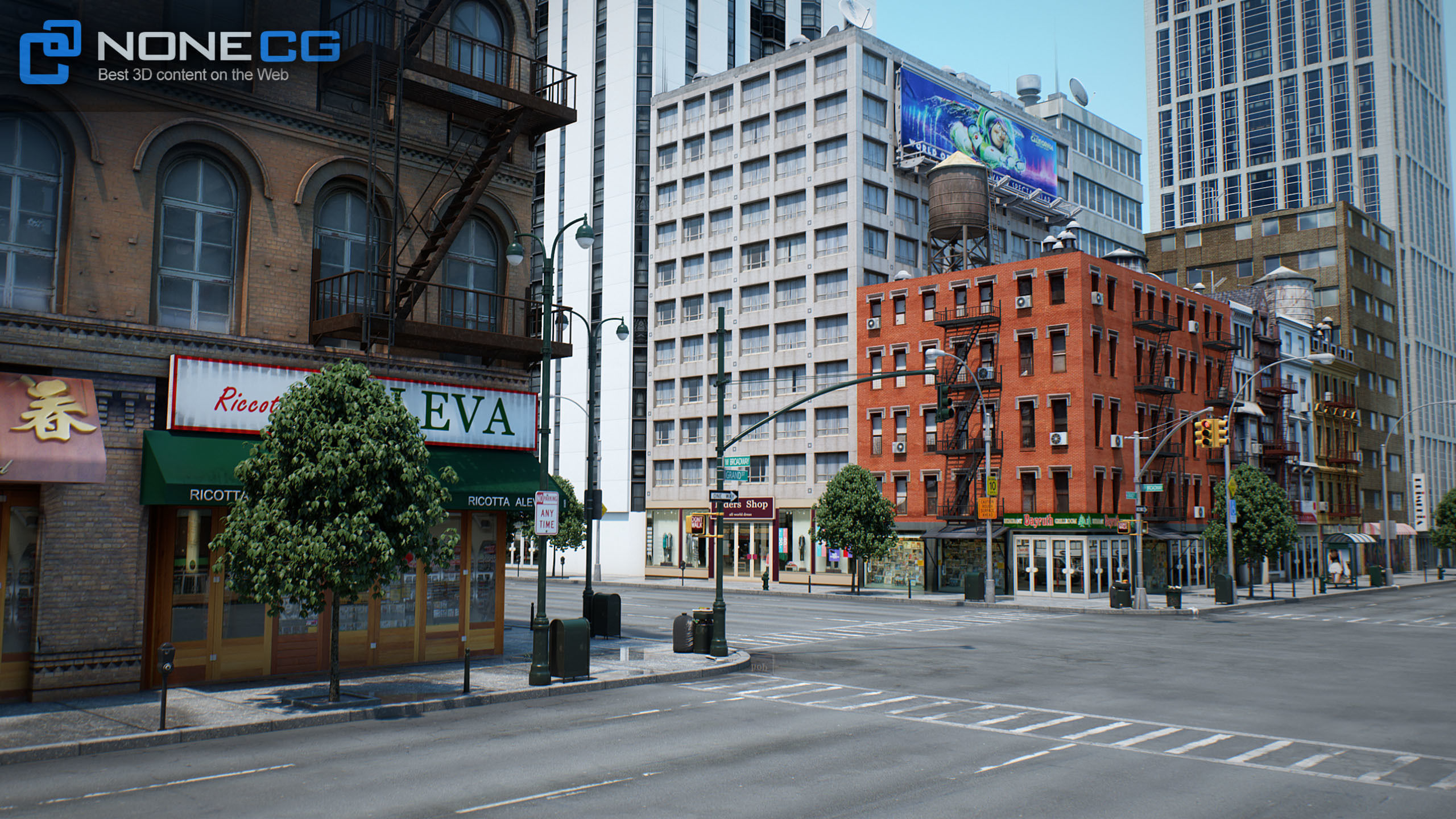 NYC - 4 Blocks - 37 Buildings V2 Low-poly 3D model_25