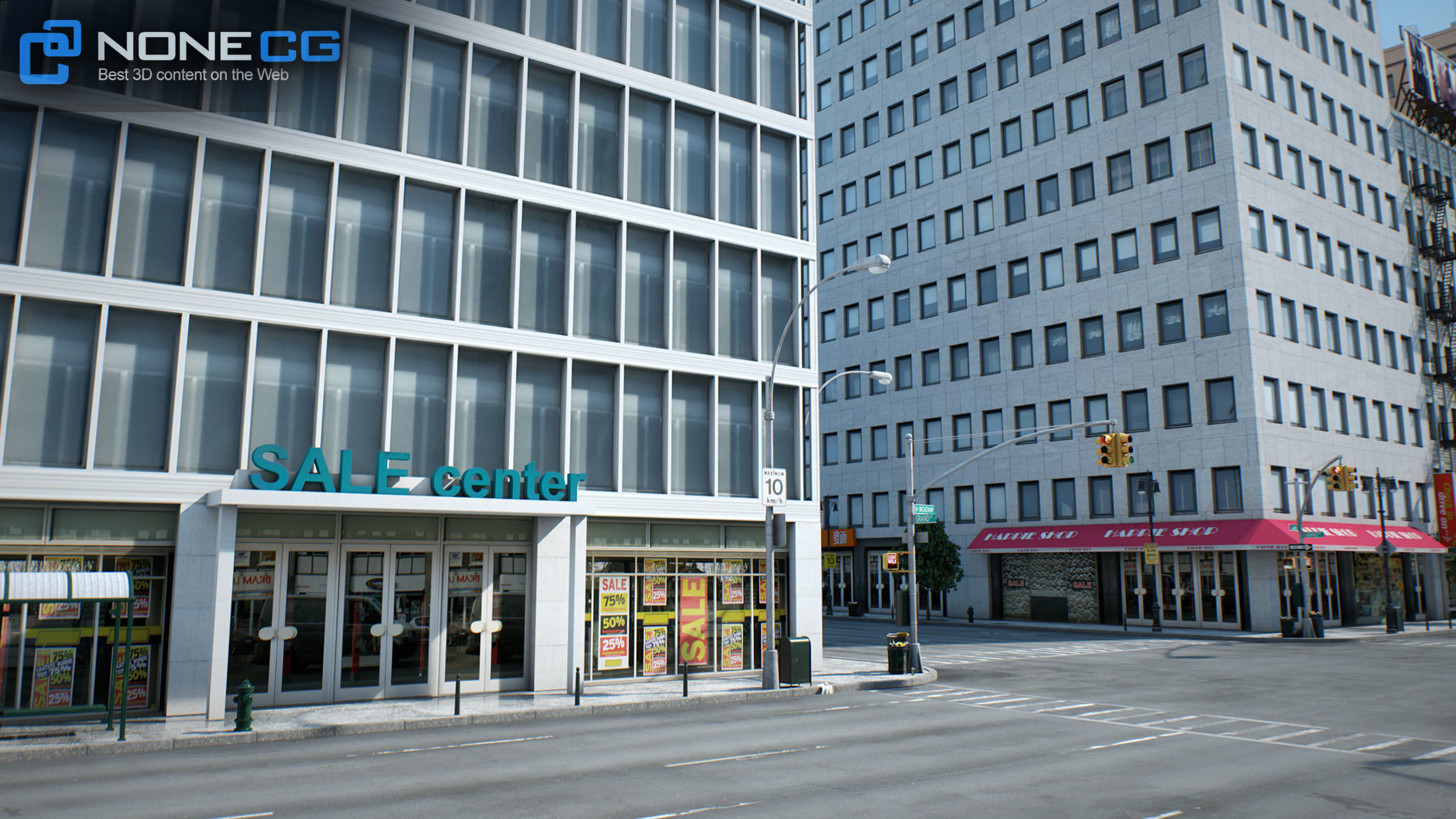 NYC - 4 Blocks - 37 Buildings V2 Low-poly 3D model_28