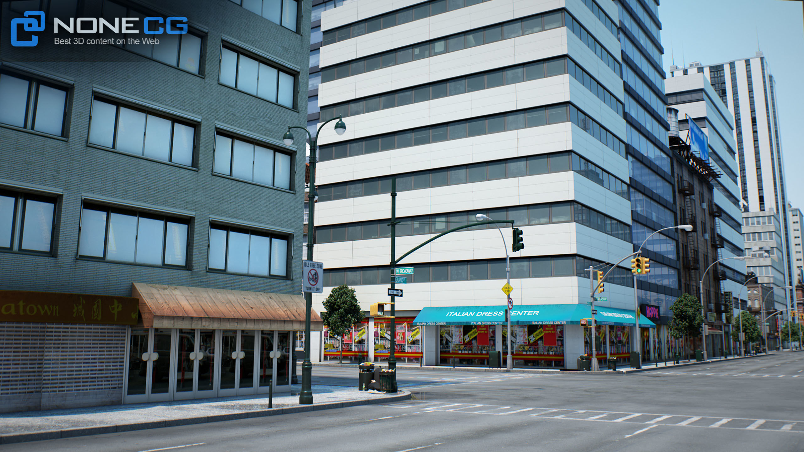 NYC - 4 Blocks - 37 Buildings V2 Low-poly 3D model_26