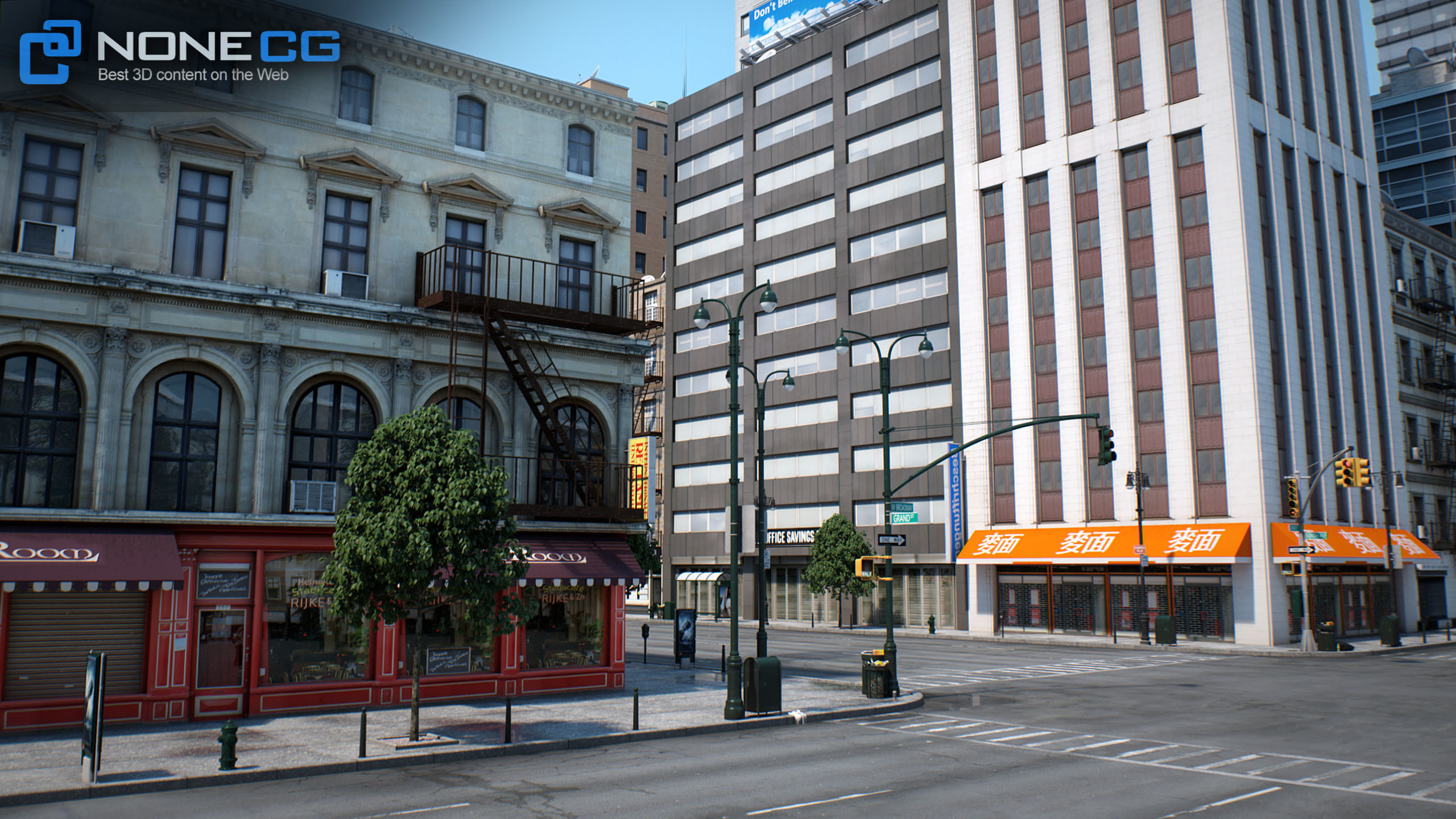 NYC - 4 Blocks - 37 Buildings V2 Low-poly 3D model_34