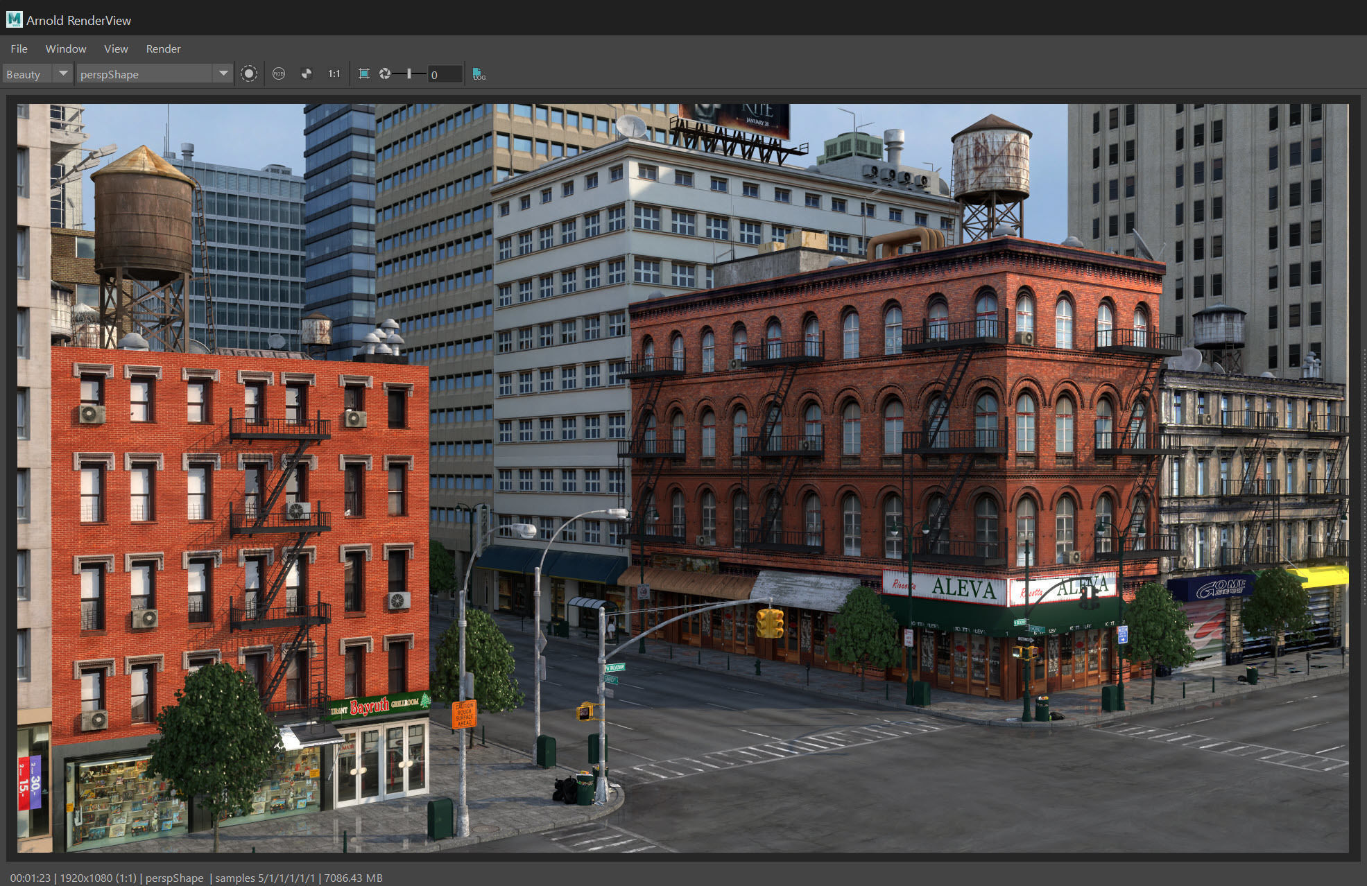NYC - 4 Blocks - 37 Buildings V2 Low-poly 3D model_24