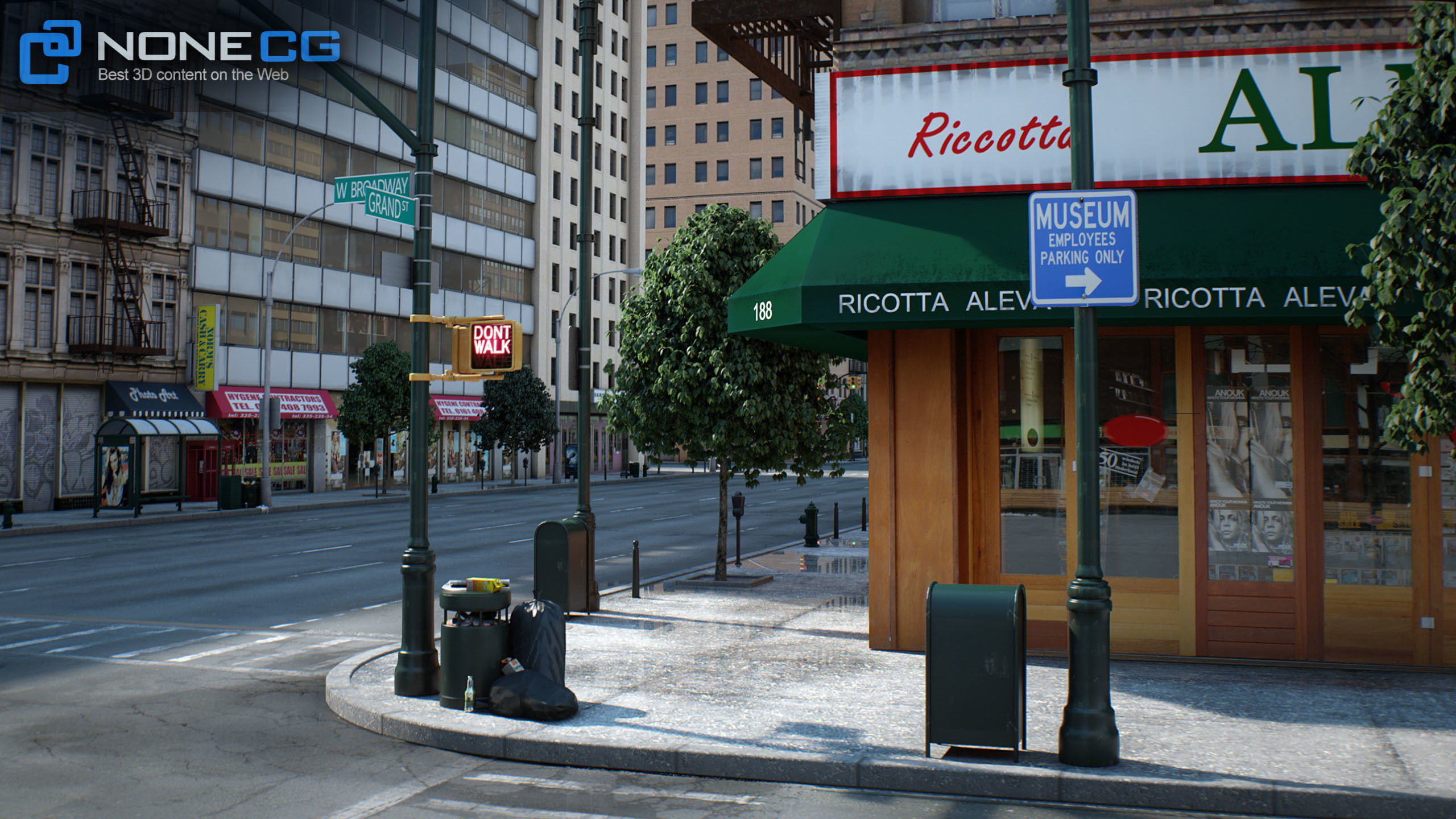 NYC - 4 Blocks - 37 Buildings V2 Low-poly 3D model_6