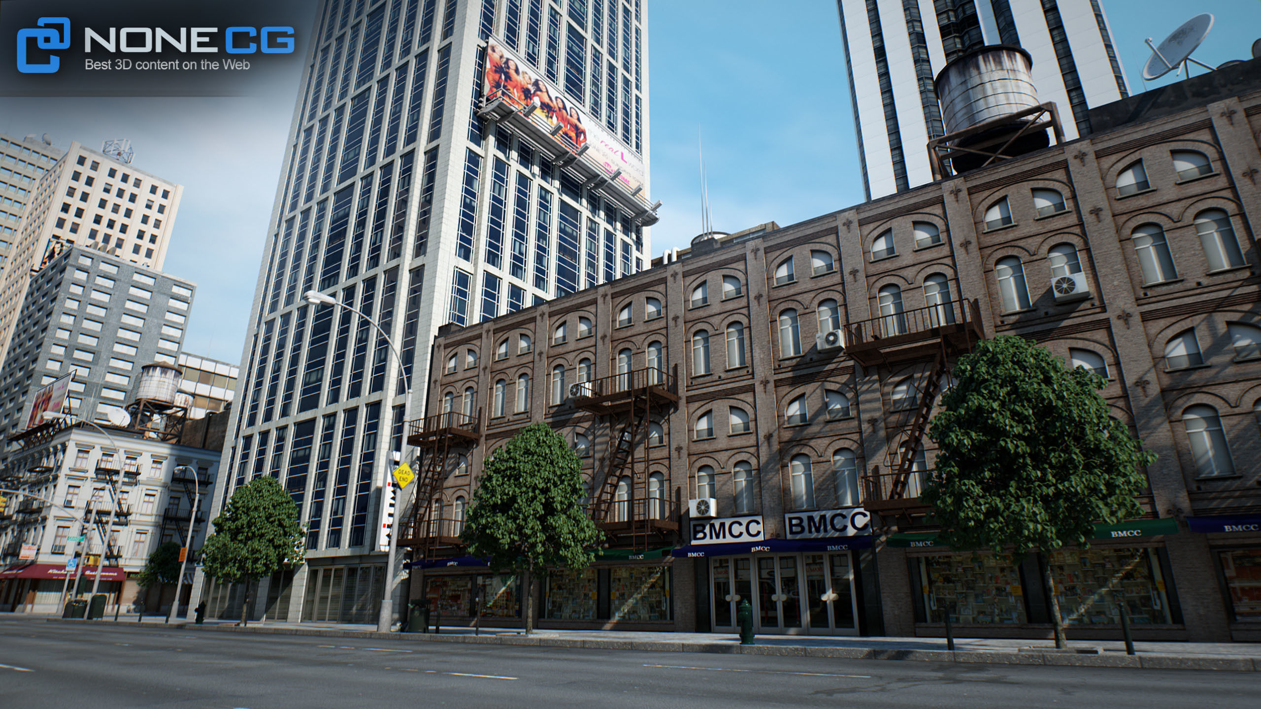 NYC - 4 Blocks - 37 Buildings V2 Low-poly 3D model_40