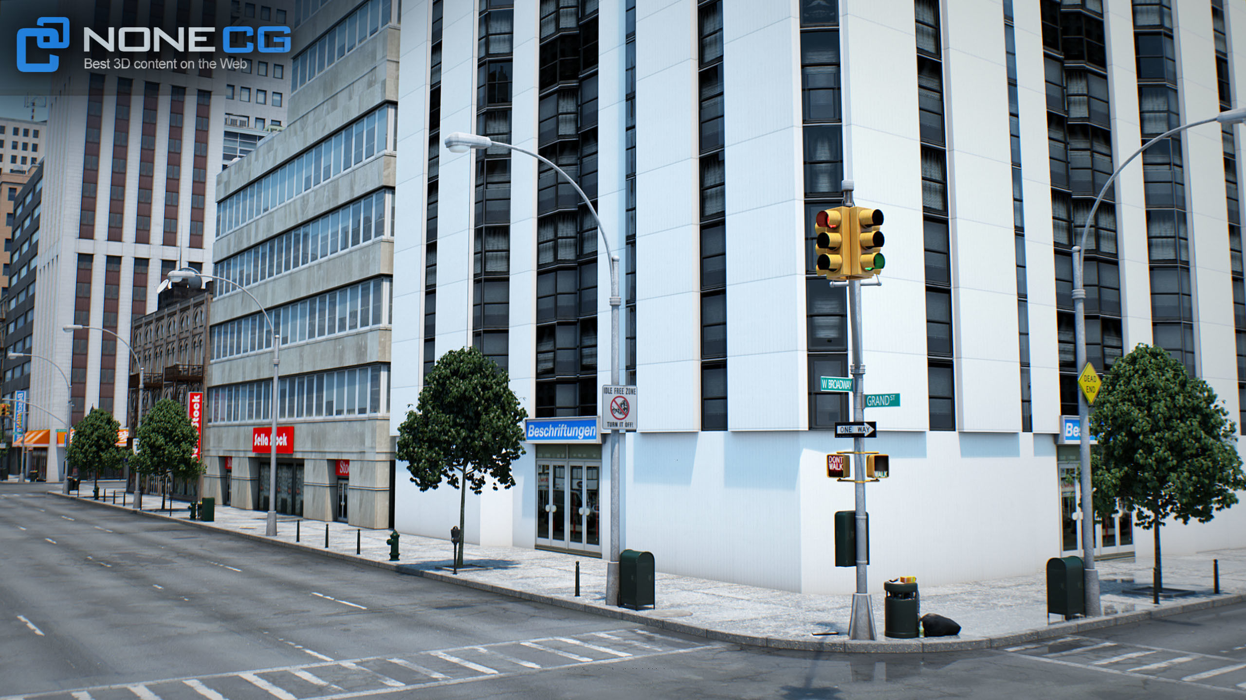 NYC - 4 Blocks - 37 Buildings V2 Low-poly 3D model_37