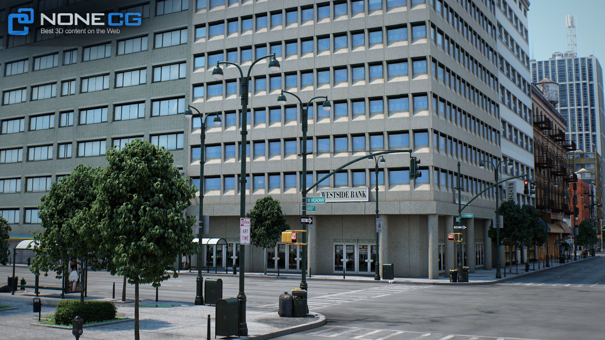 NYC - 4 Blocks - 37 Buildings V2 Low-poly 3D model_45