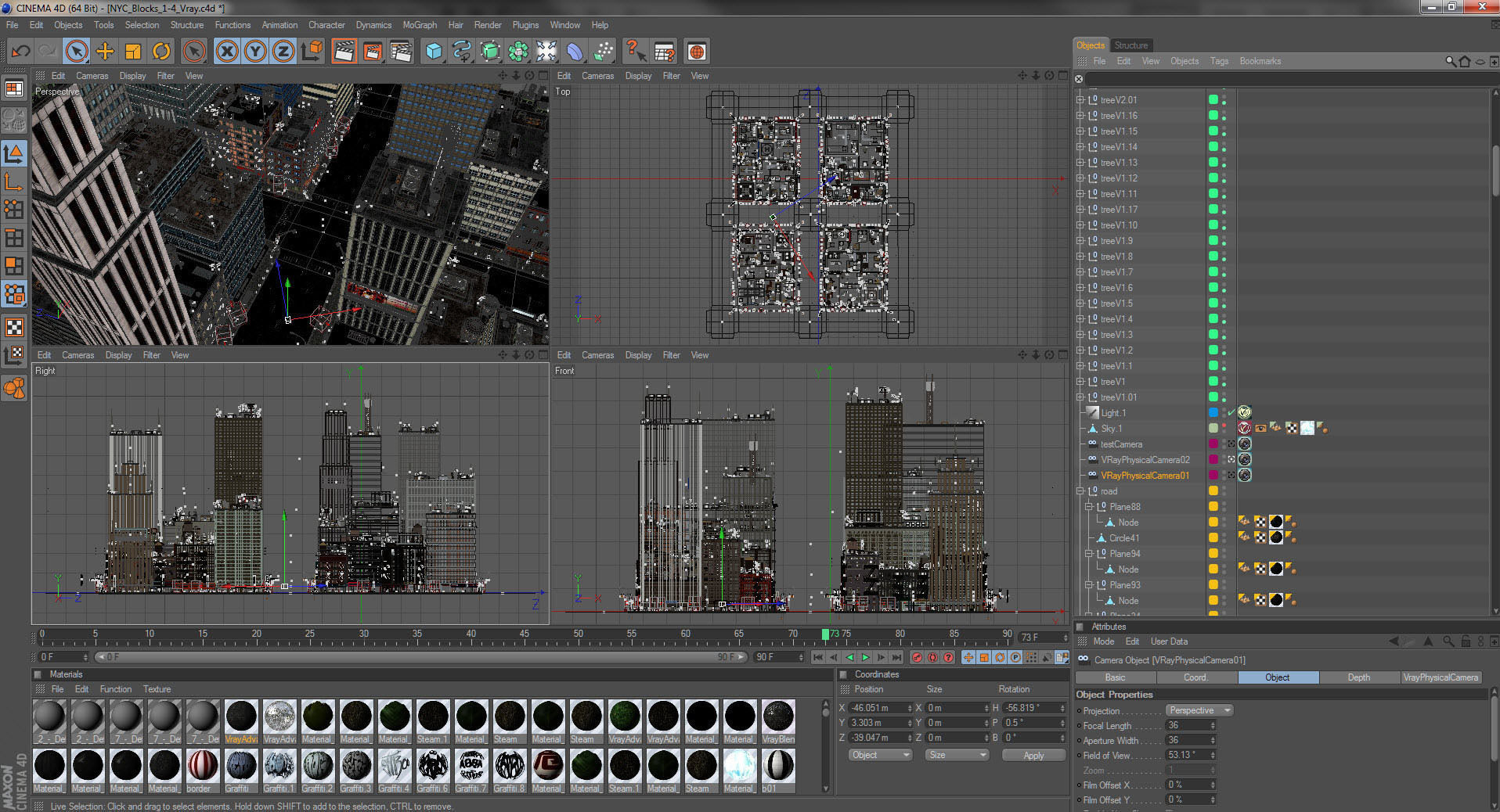 NYC - 4 Blocks - 37 Buildings V2 Low-poly 3D model_11