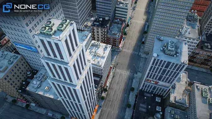 New York - 4 Blocks - 37 Buildings V2 Low-poly 3D model 2