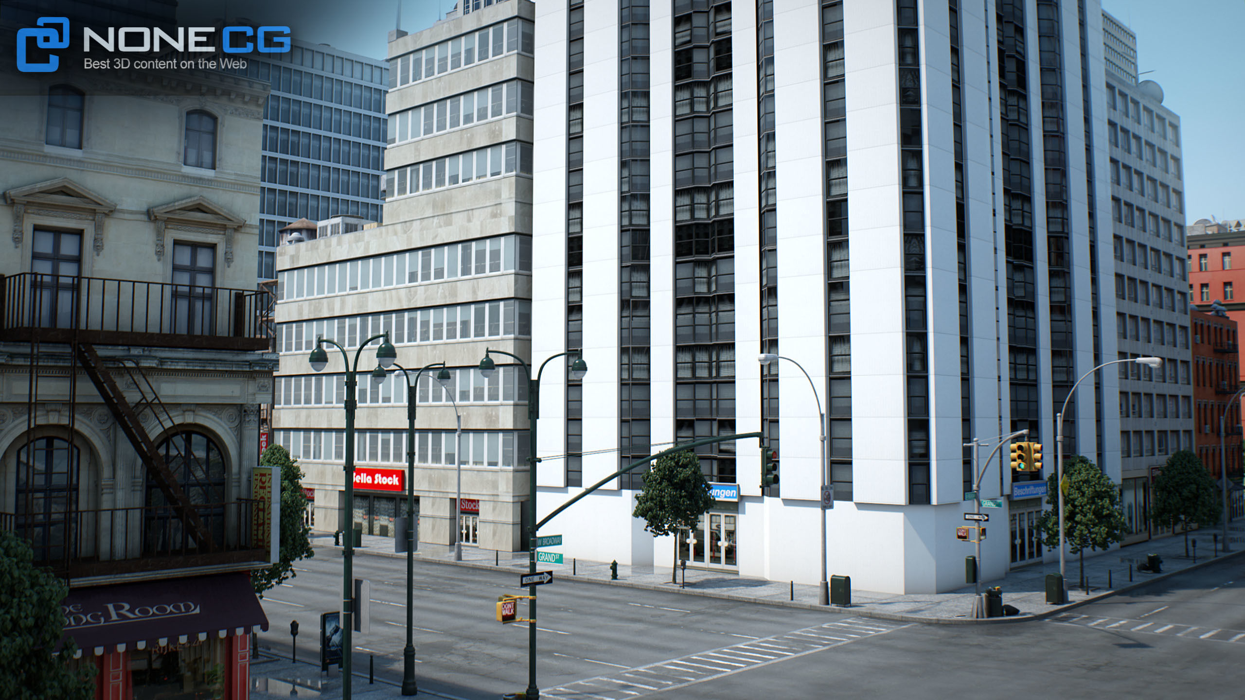 NYC - 4 Blocks - 37 Buildings V2 Low-poly 3D model_29