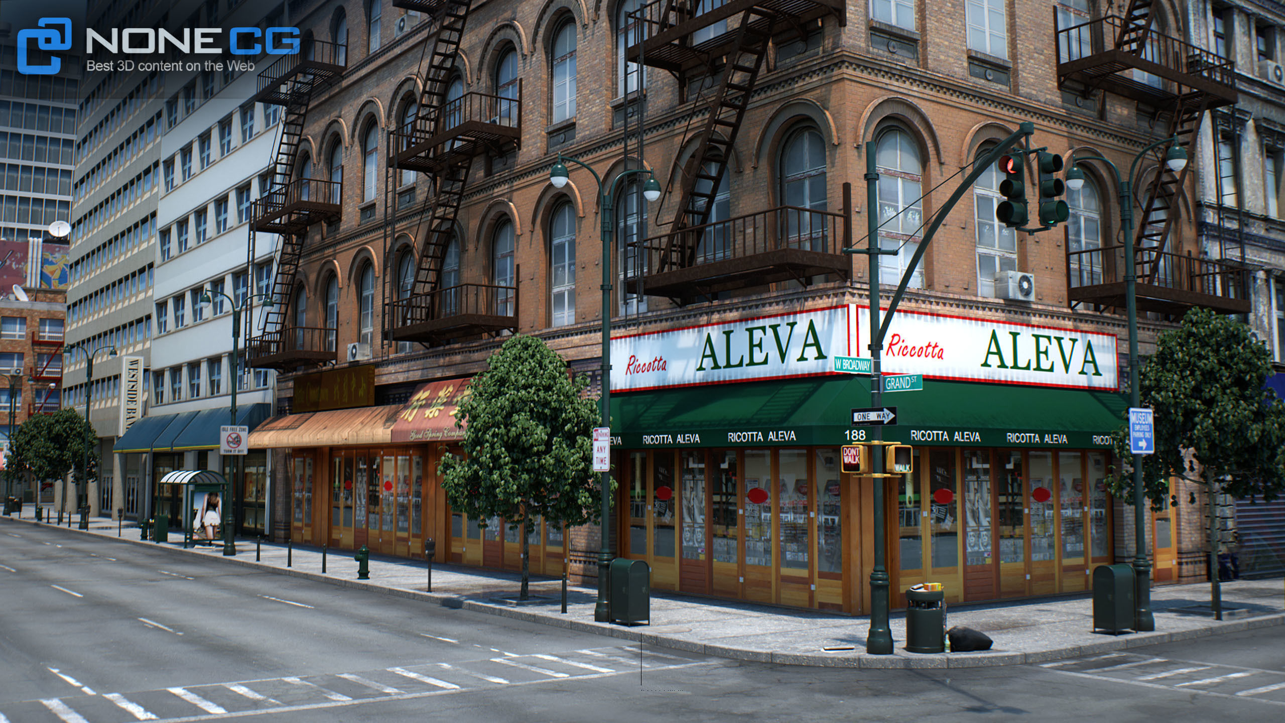 NYC - 4 Blocks - 37 Buildings V2 Low-poly 3D model_15