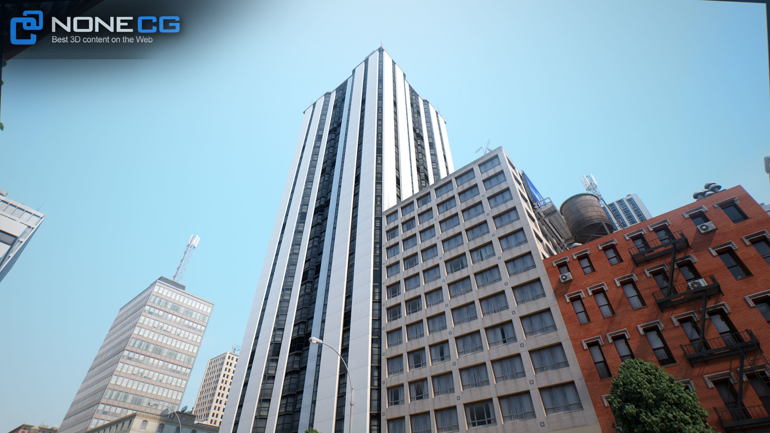 NYC - 4 Blocks - 37 Buildings V2 Low-poly 3D model_17