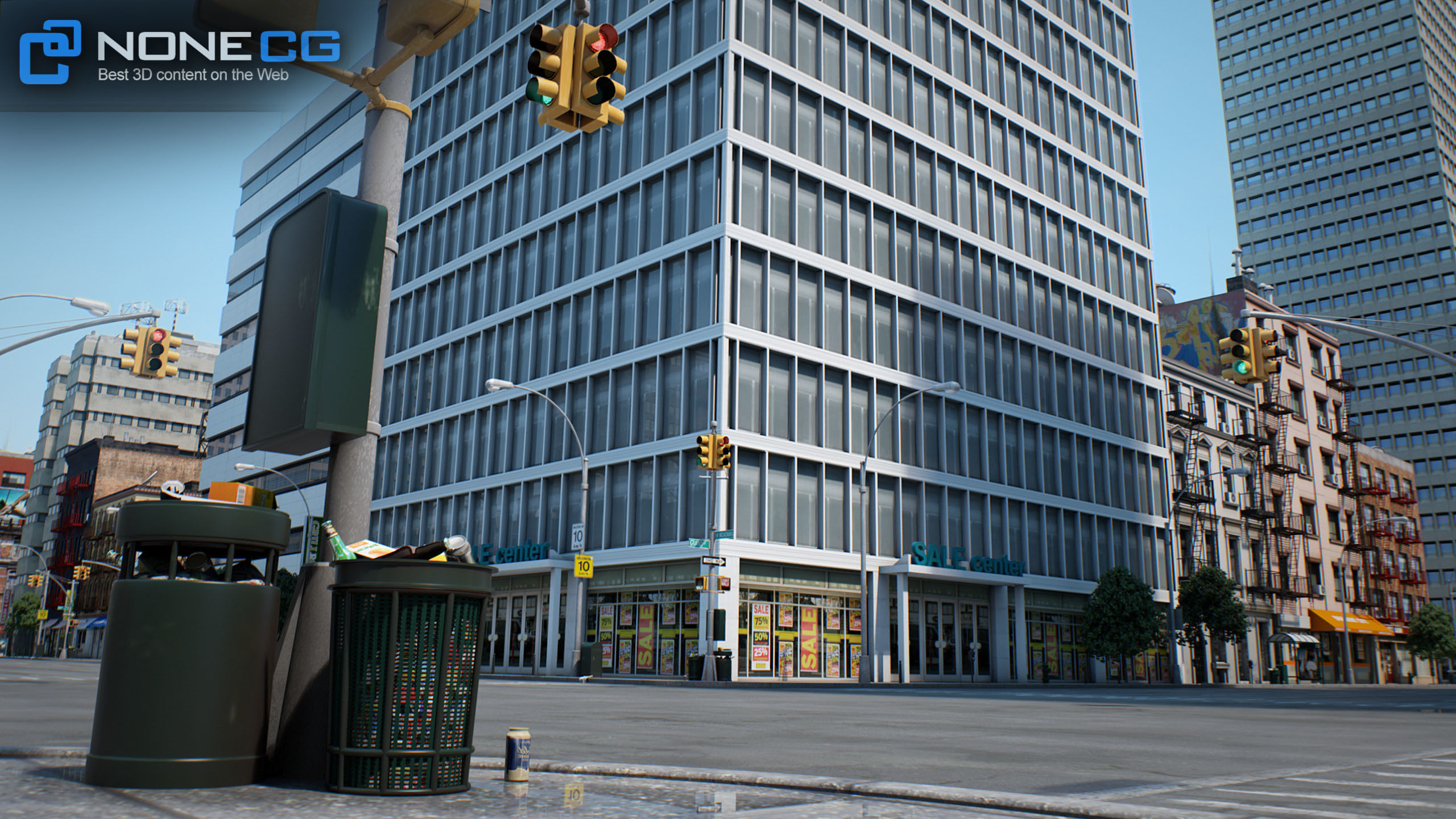 NYC - 4 Blocks - 37 Buildings V2 Low-poly 3D model_42