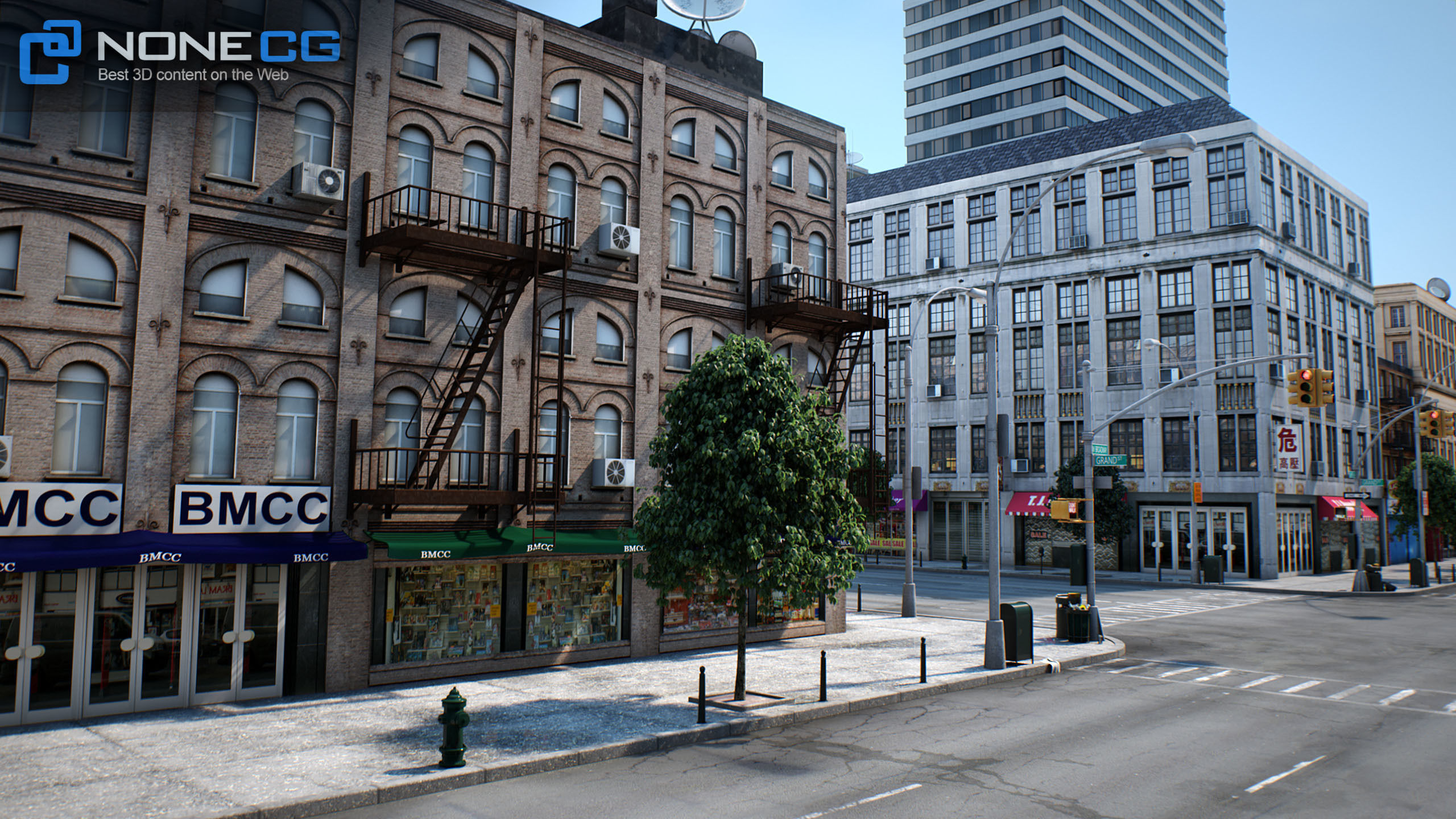 NYC - 4 Blocks - 37 Buildings V2 Low-poly 3D model_35