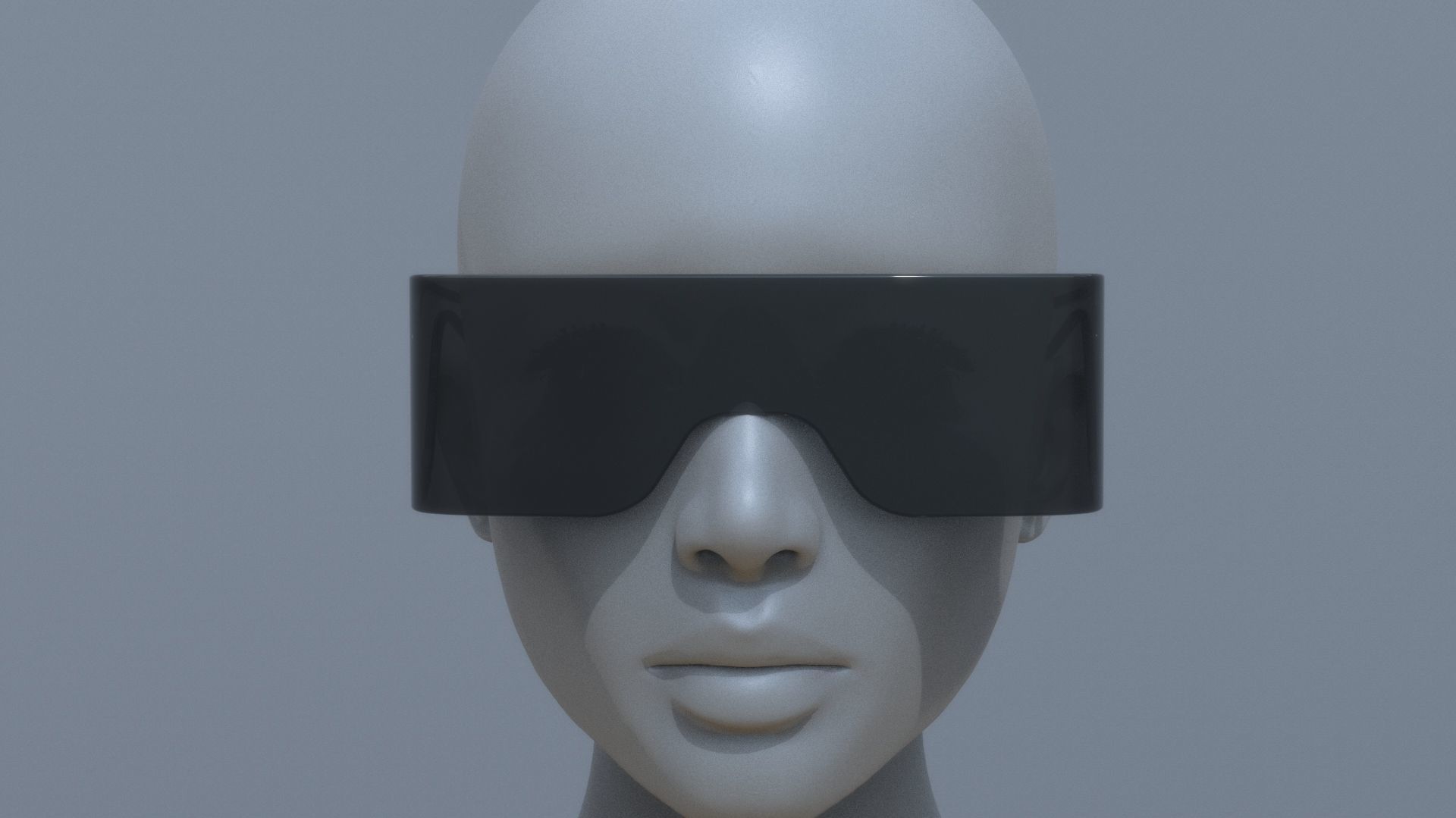 Fashion sci fi sun glasses 3D model_1