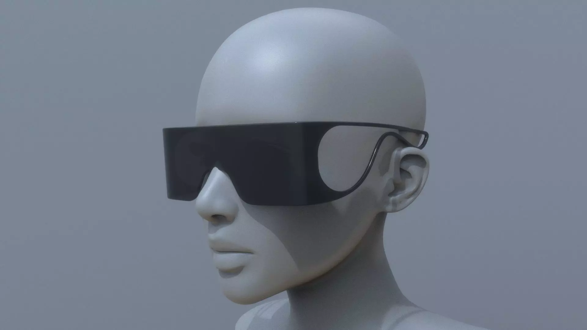 Fashion sci fi sun glasses 3D model_0