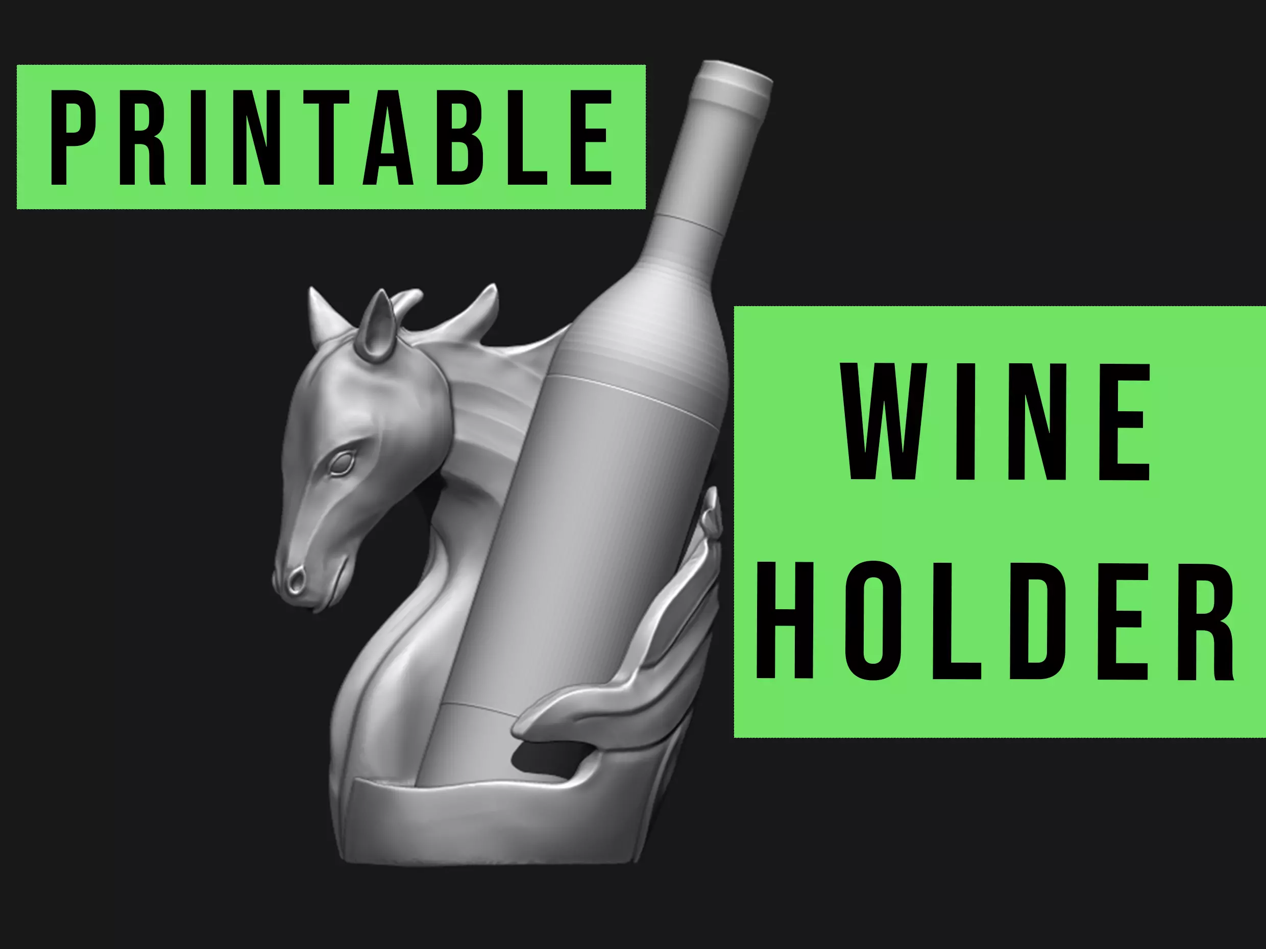 Horse Wine Holder Printable 3D print model