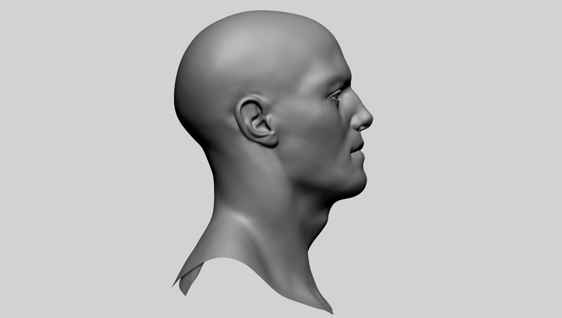 Male Head E 3D model_3