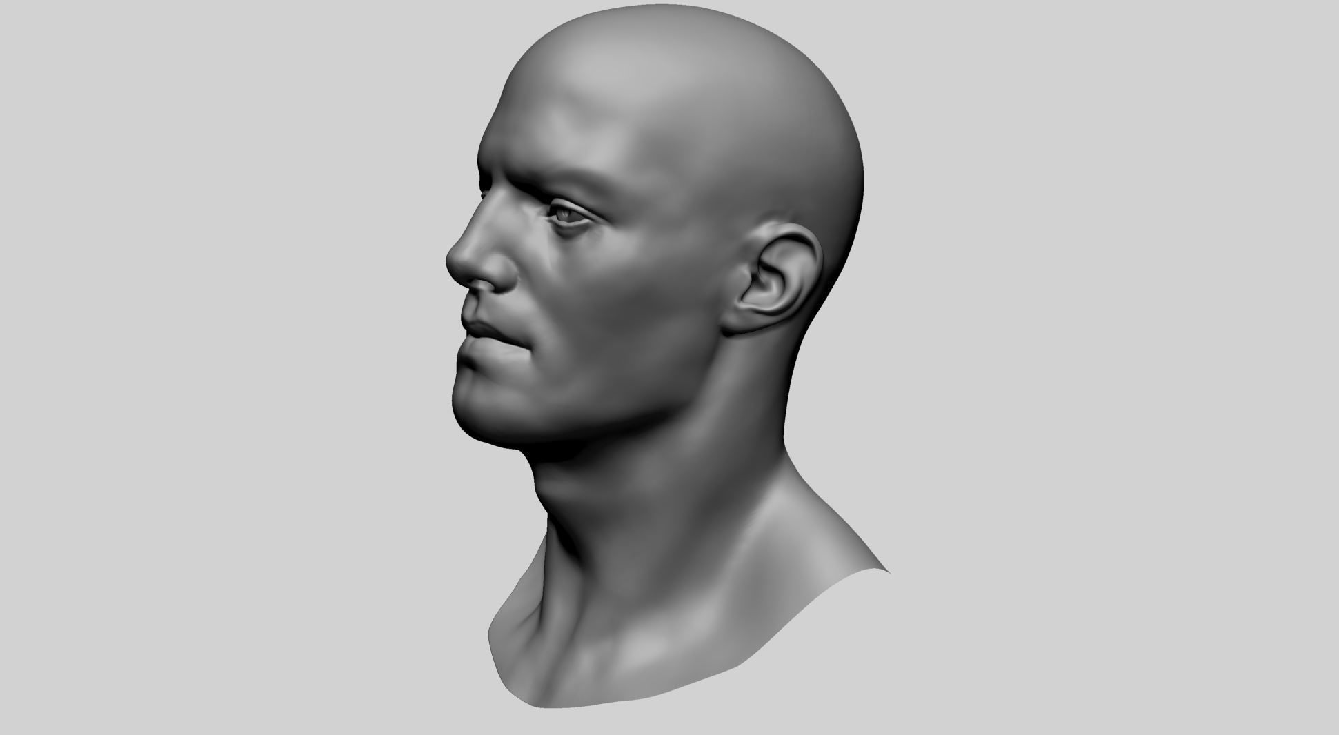 Male Head E 3D model_7