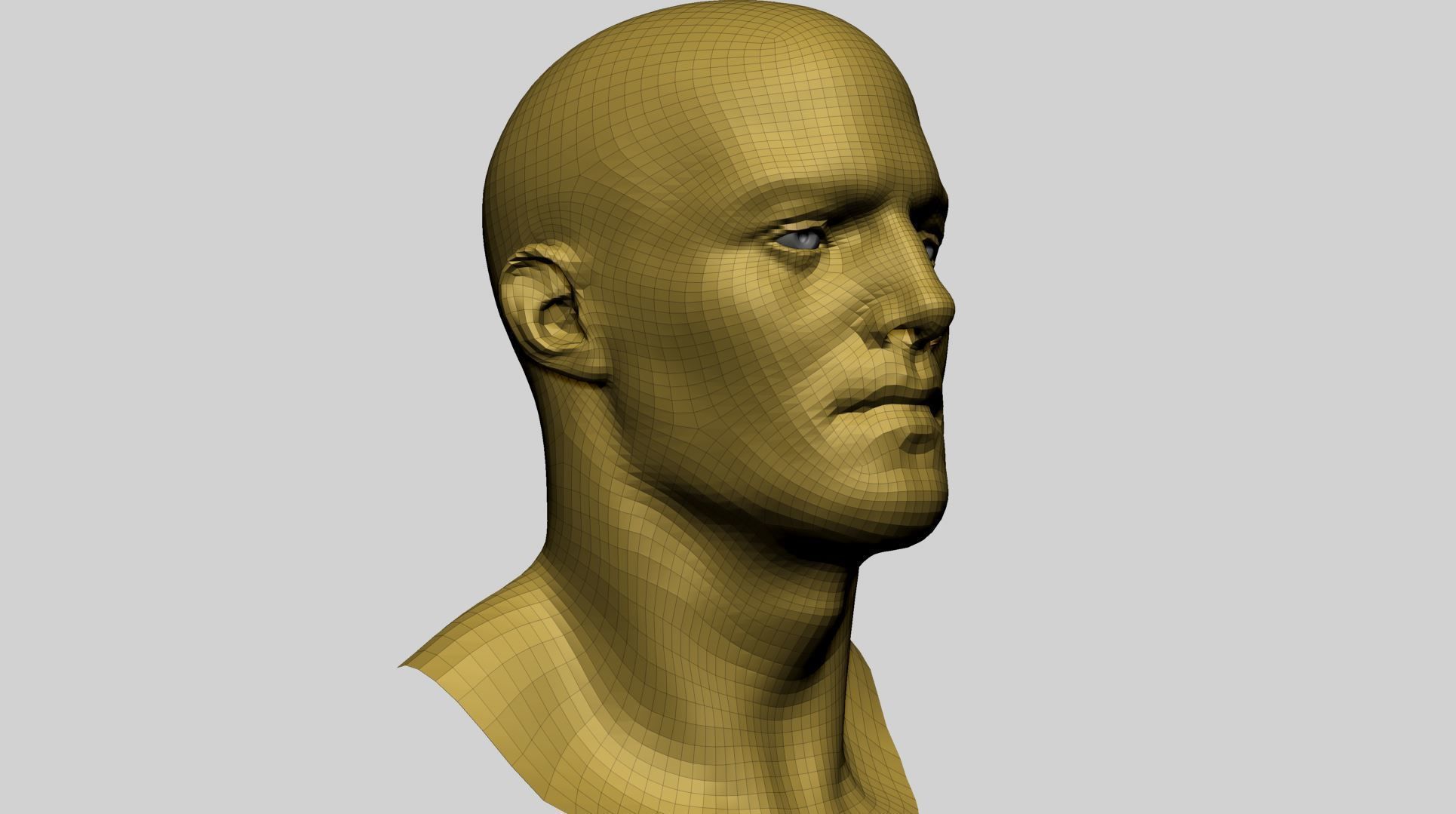 Male Head E 3D model_10