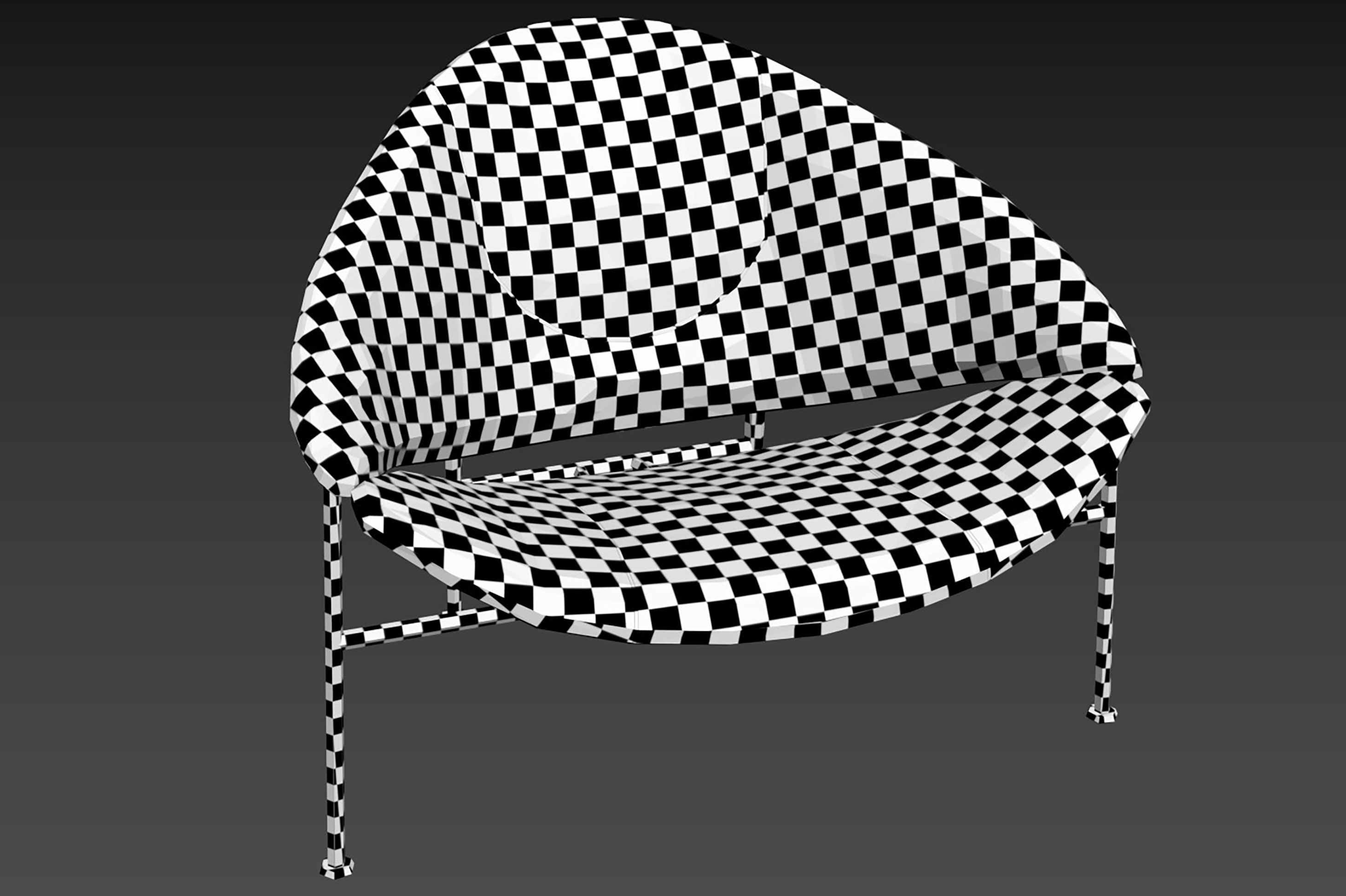 GLIDER Fabric armchair 3D model CGTrader