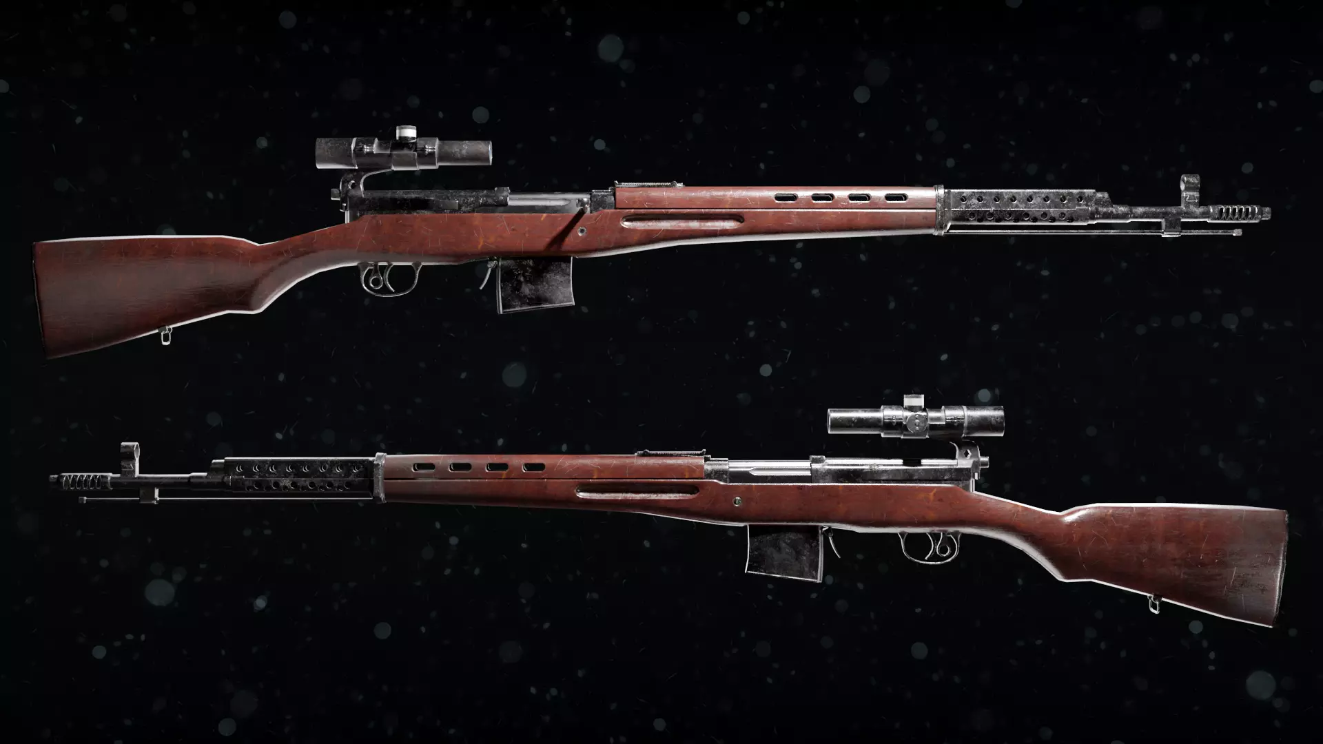 svt-40 sniper rifle in call of duty ops Low-poly 3D model