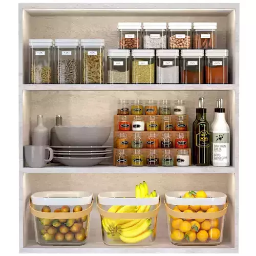 Rack with fruits and spices Grocery 3D model