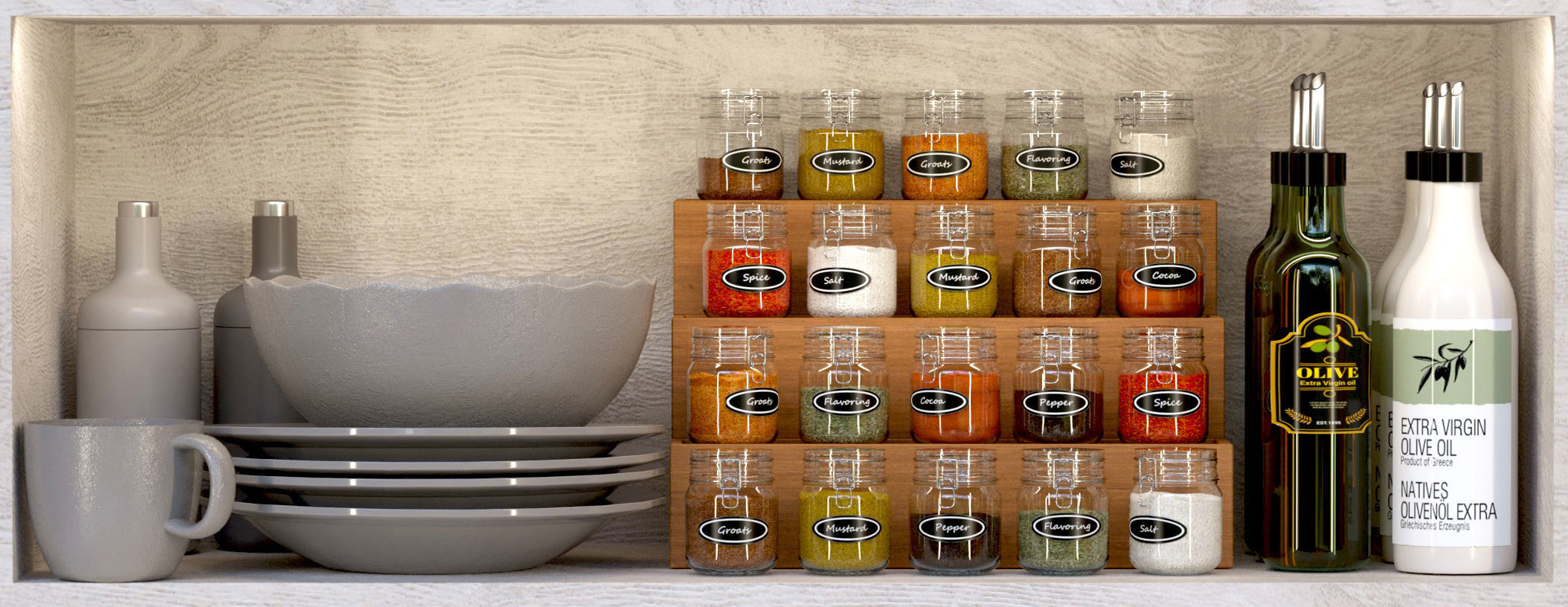 Rack with fruits and spices Grocery 3D model_3