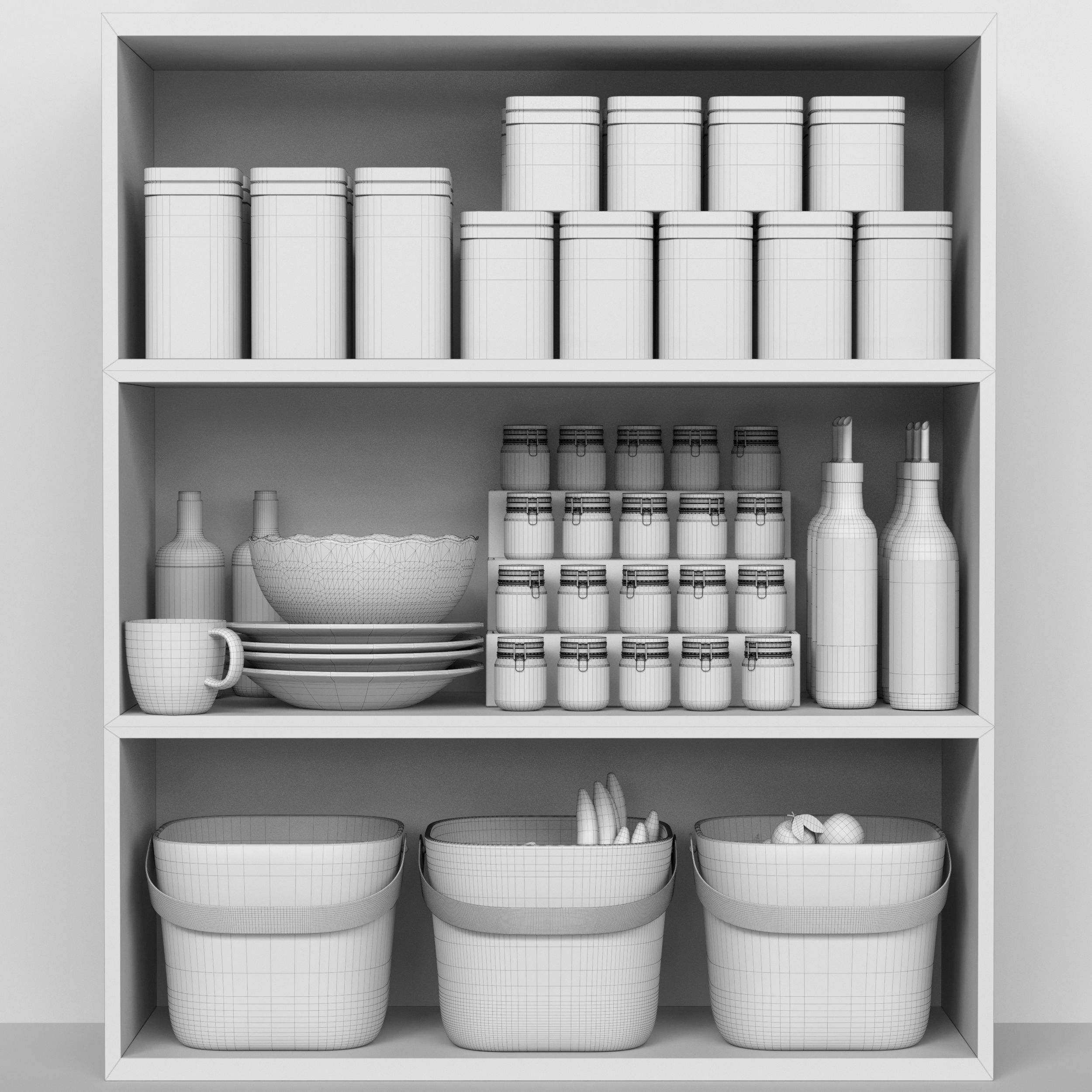 Rack with fruits and spices Grocery 3D model_1