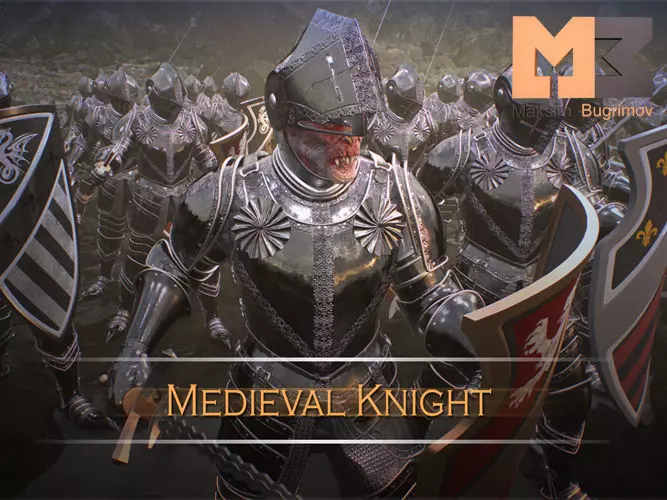 Knight  Medieval Low-poly 3D model_0