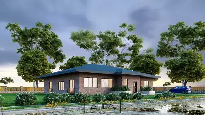 Blender Brick House Scene