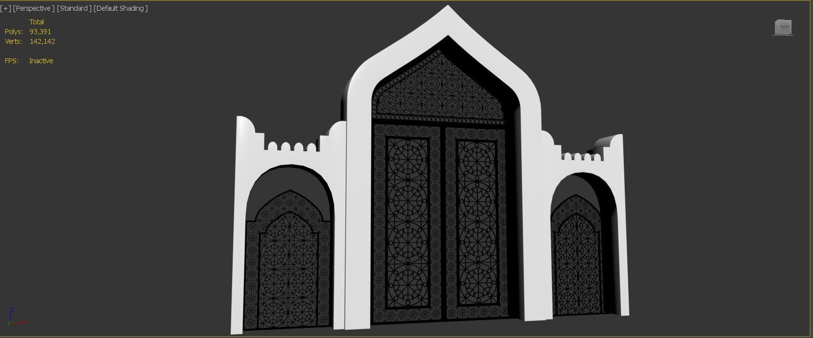Entrance of Doha Mosque 3D model_9