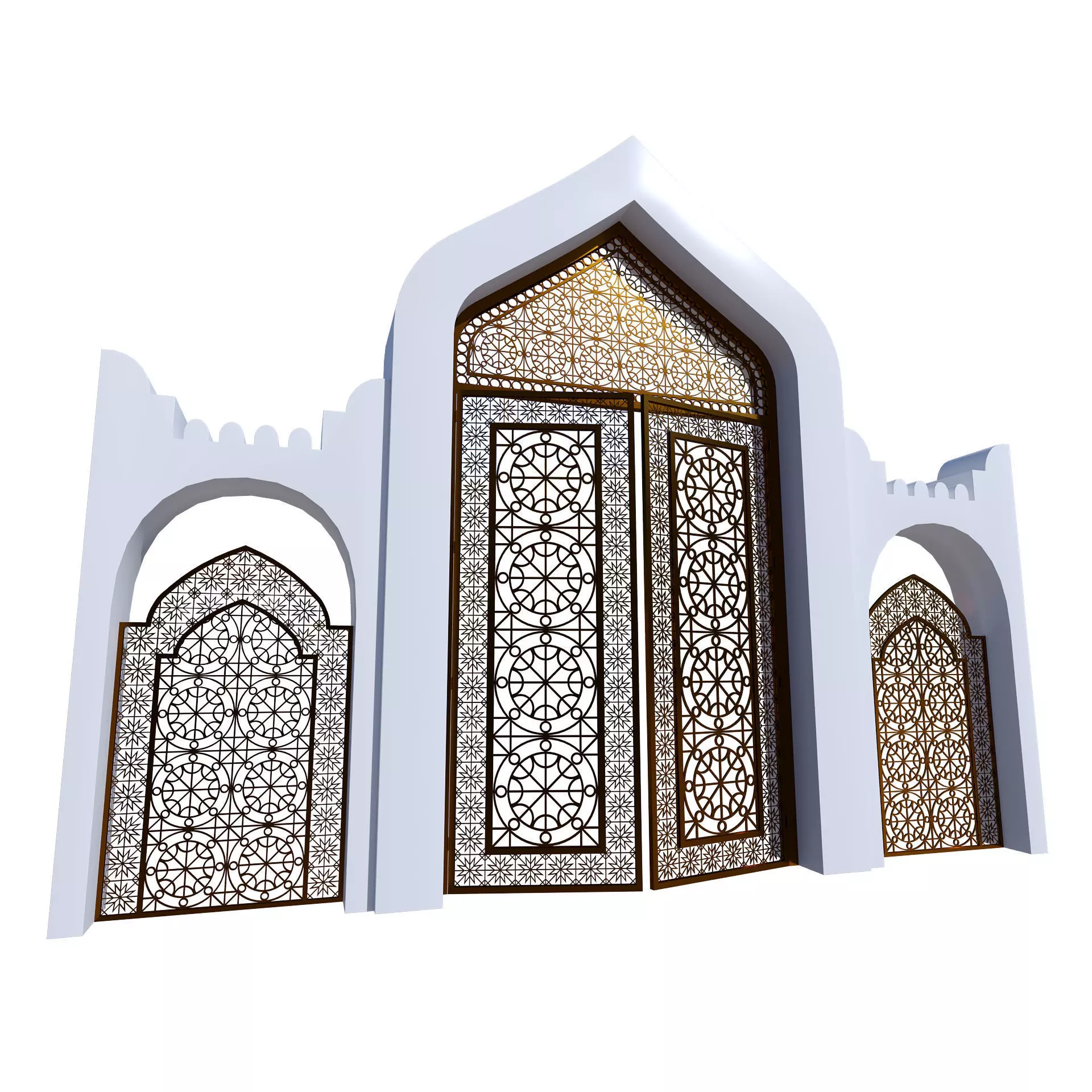 Entrance of Doha Mosque 3D model_0