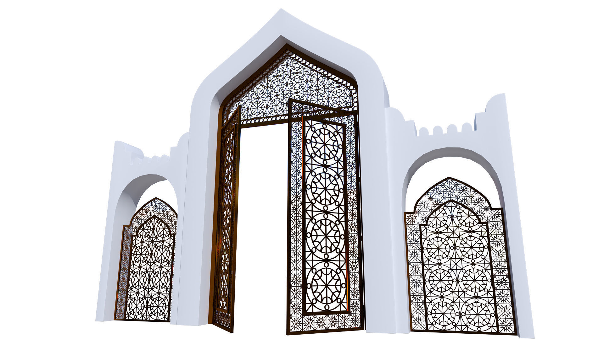 Entrance of Doha Mosque 3D model_3