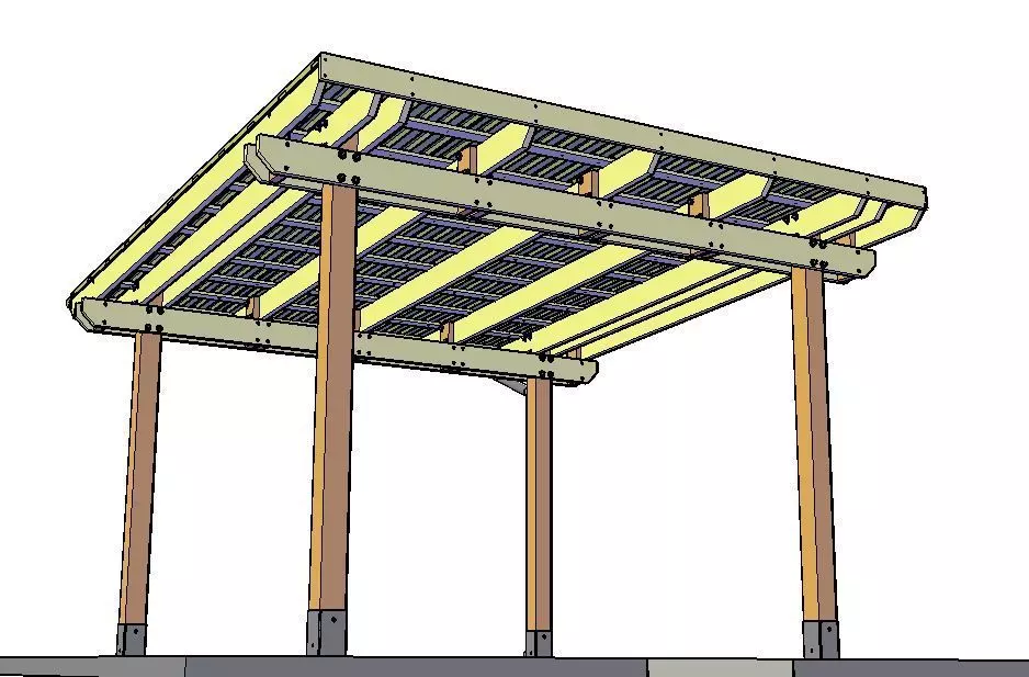Wooden shade canopy 3D print model_0
