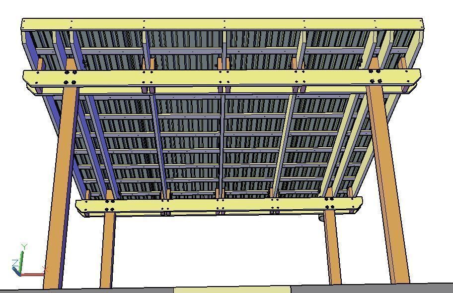 Wooden shade canopy 3D print model_9
