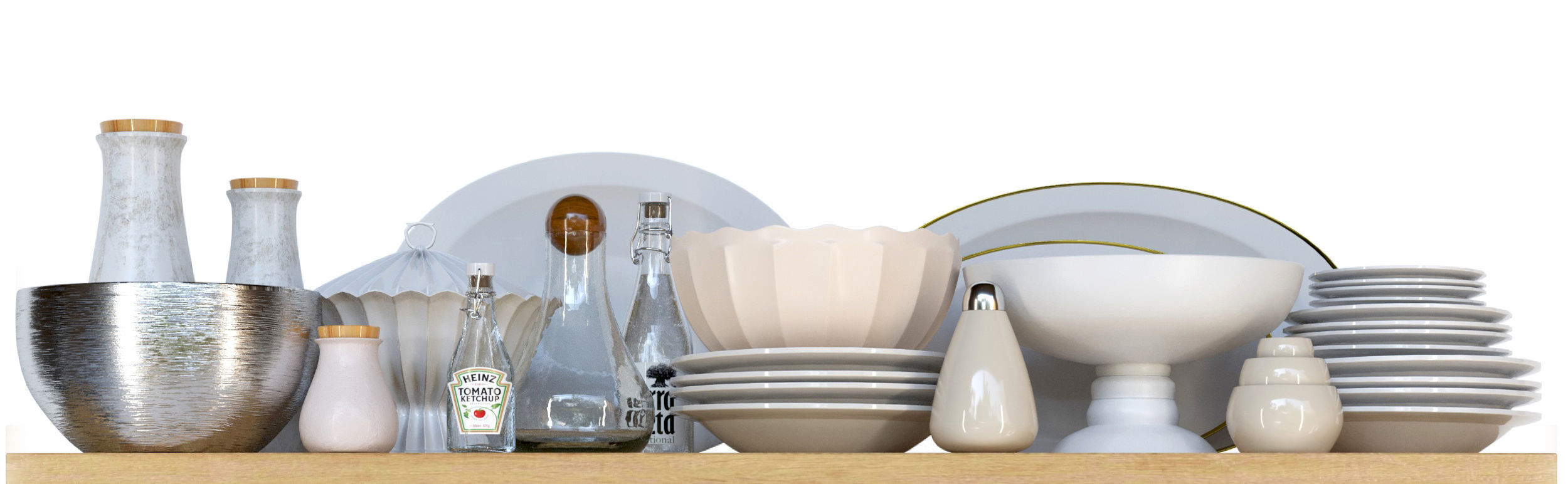 Collection of ethnic dishes 3D model_3