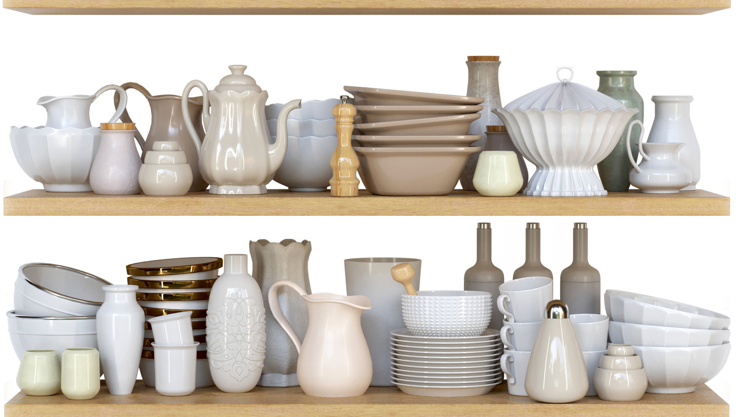 Collection of ethnic dishes 3D model_4