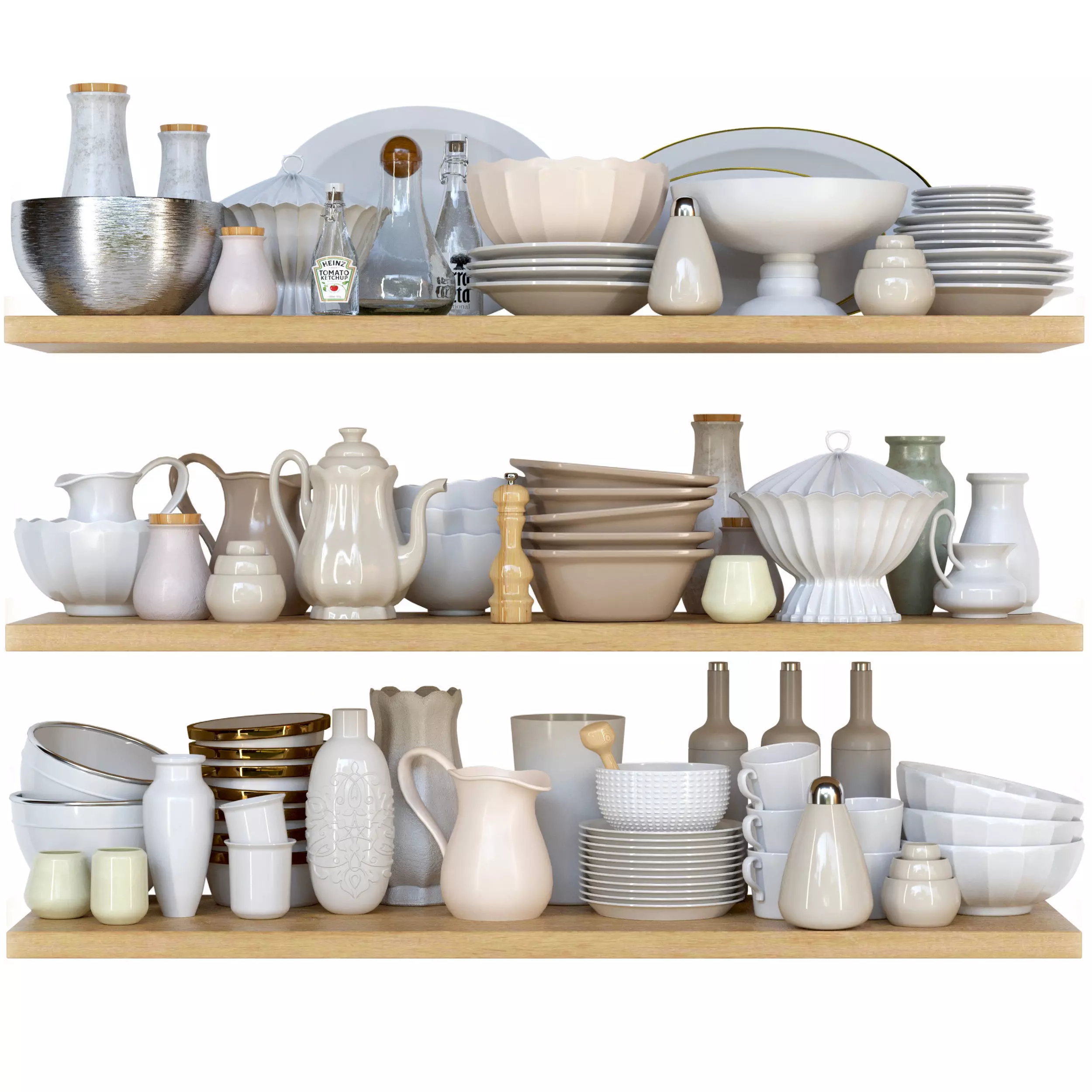 Collection of ethnic dishes 3D model_0