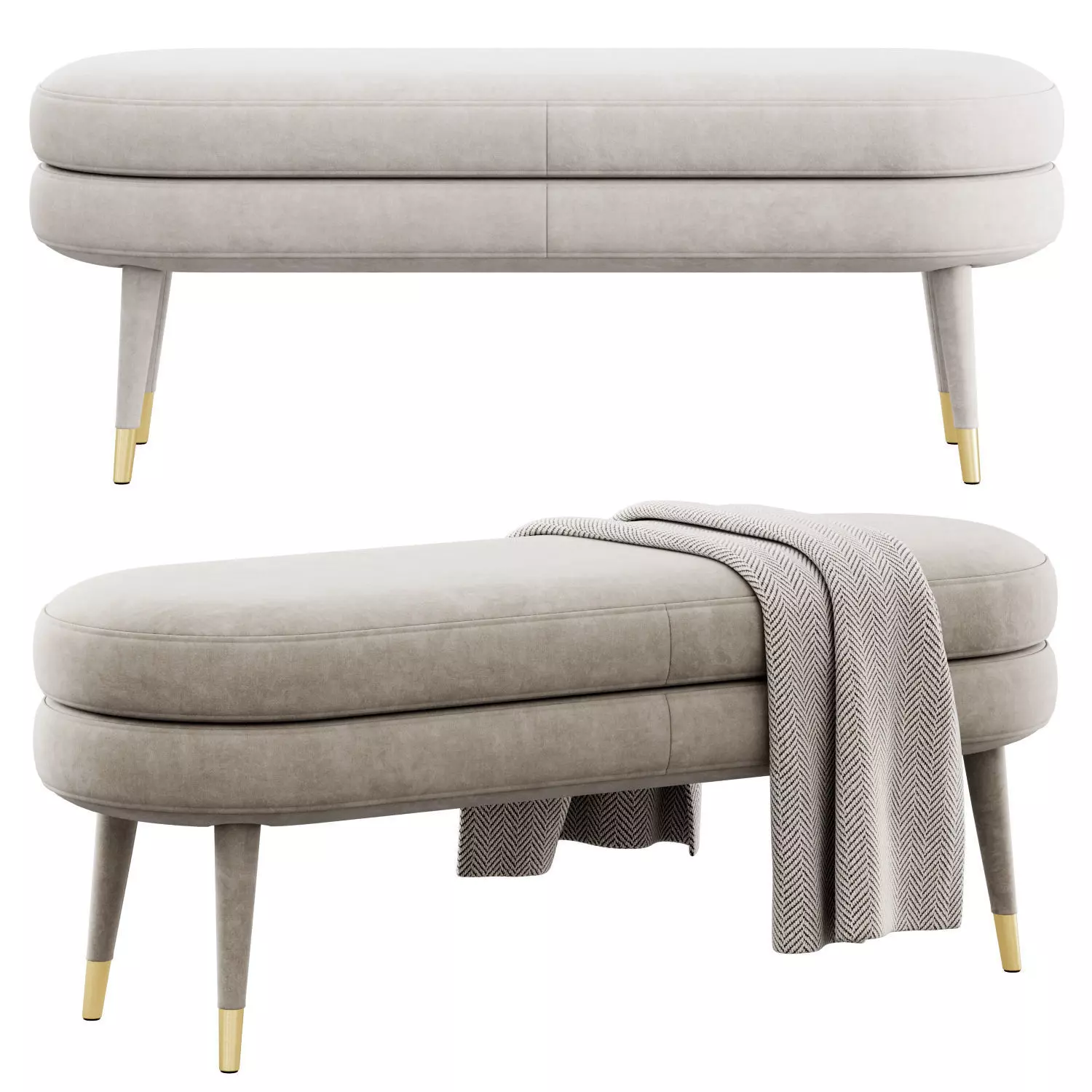 Portsmouth Upholstered Bench by AllModern 3D model_0