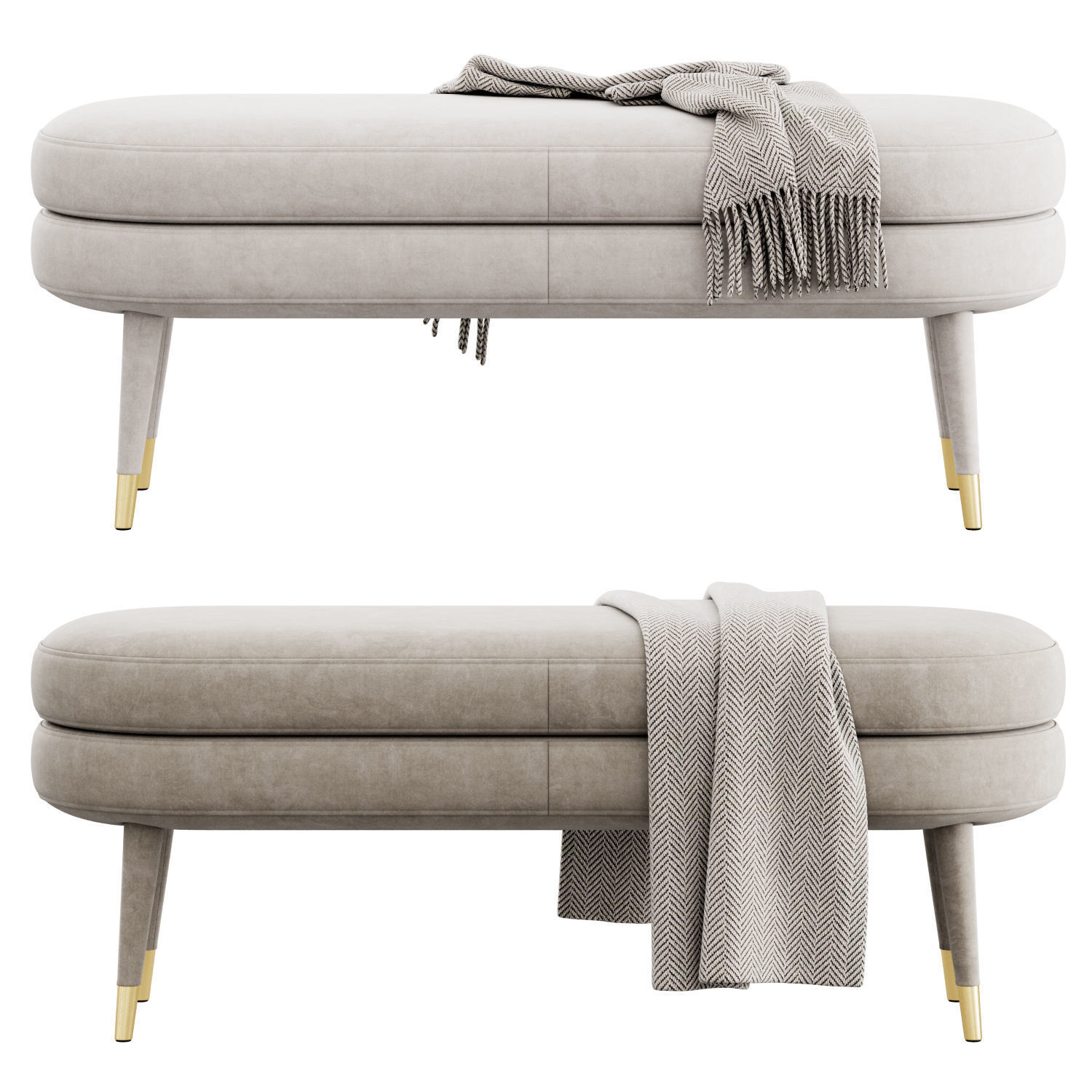 Portsmouth Upholstered Bench by AllModern 3D model_11