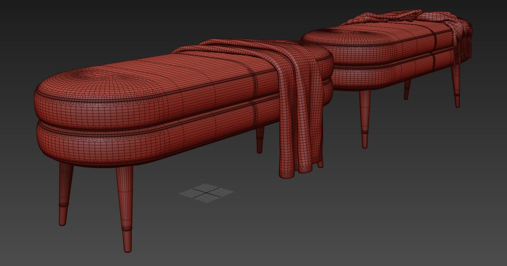 Portsmouth Upholstered Bench by AllModern 3D model_2