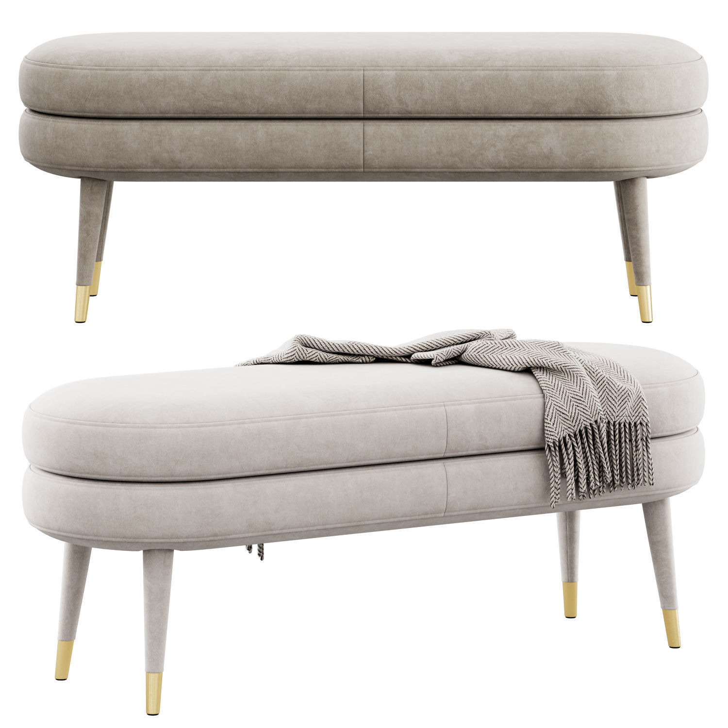 Portsmouth Upholstered Bench by AllModern 3D model_10