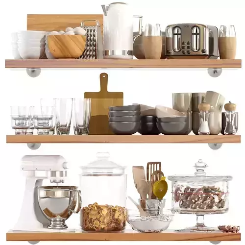 Ethnic set of kitchen utensils and kitchen appliances