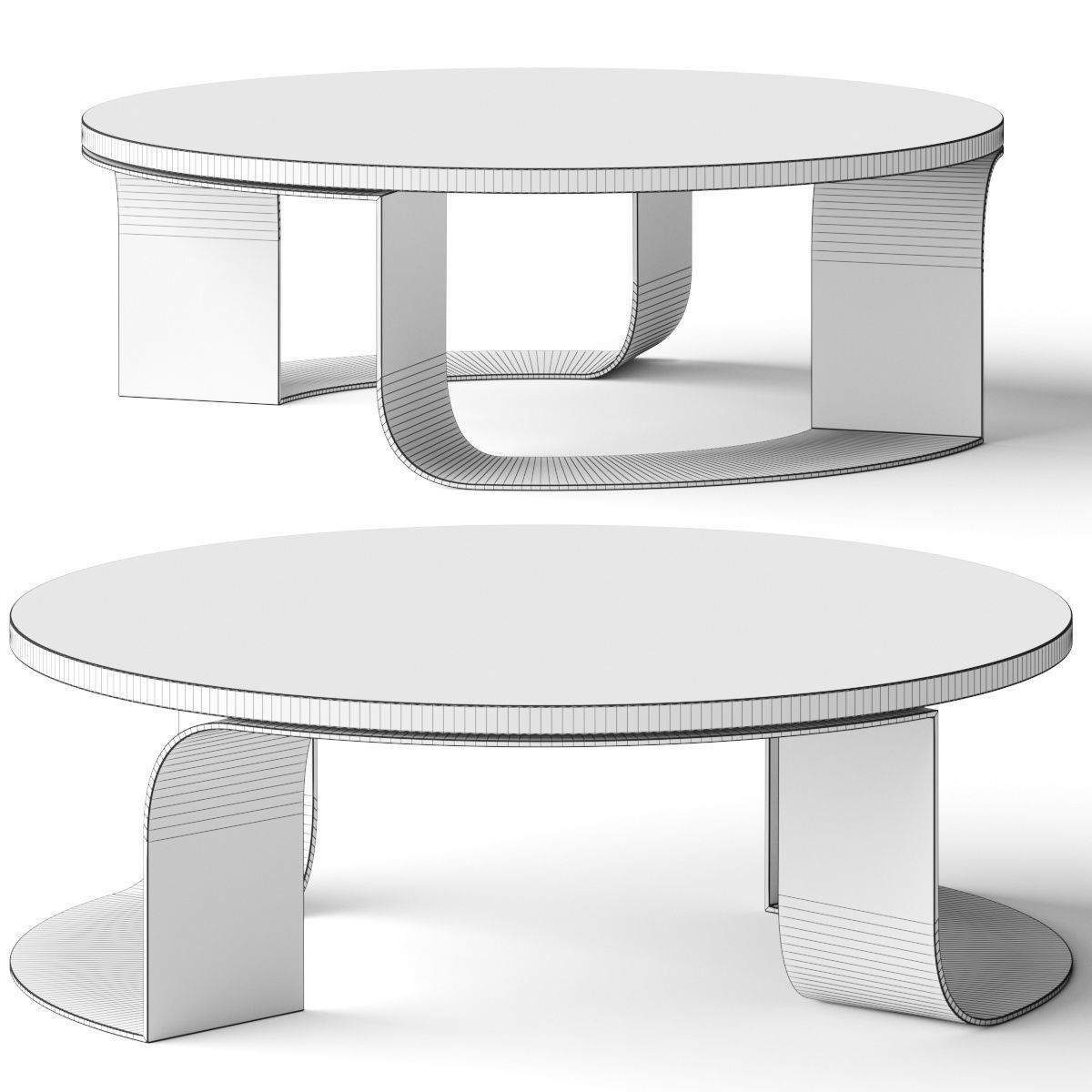 BERNHARDT Catalina Round Cocktail Coffee Table 3D model_1