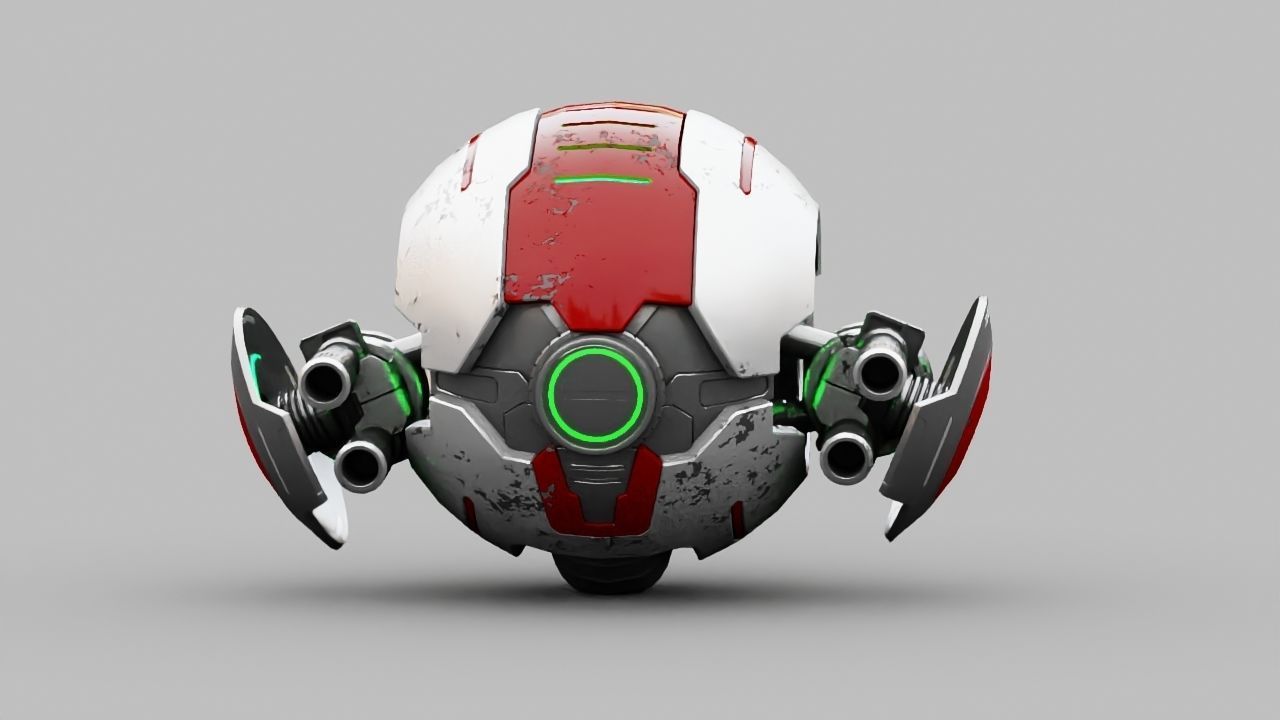 Ball Droid rigged- animated character 3D model_6