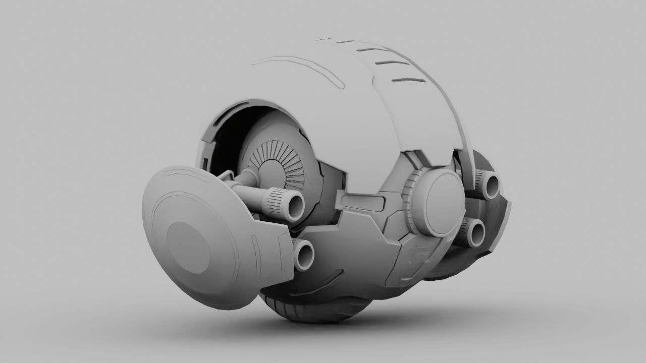 Ball Droid rigged- animated character 3D model_25