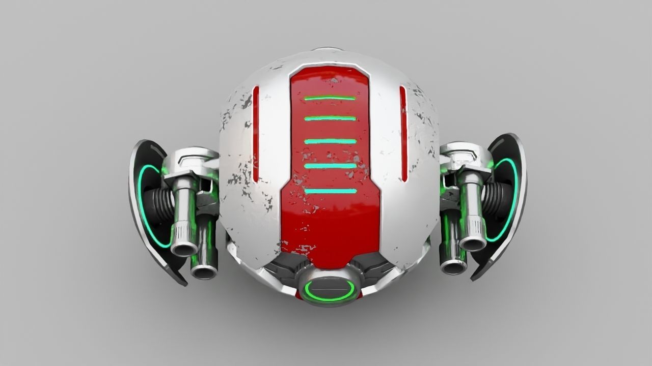 Ball Droid rigged- animated character 3D model_18